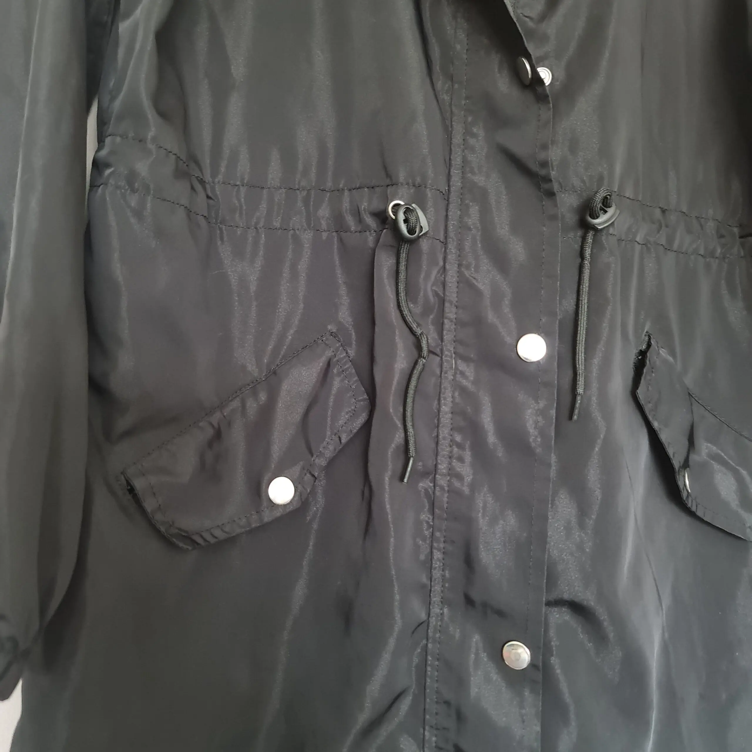 Aibrou Womens Black Hooded Raincoat M UK 12-14 - Image 2