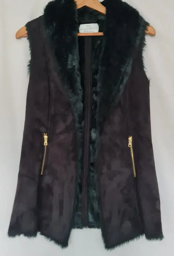 The Vintage Boutique Collection Womens Brown Faux Fur Gilet UK 8