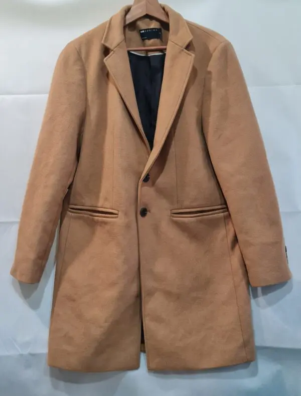 ASOS Design Mens Beige Wool Blend Overcoat M
