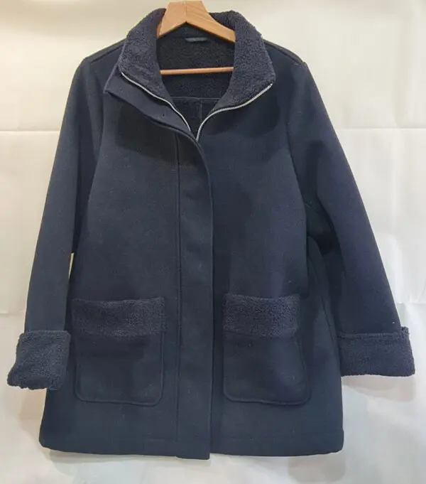 Marks & Spencer Womens Navy Wool Blend Long Coat UK 16
