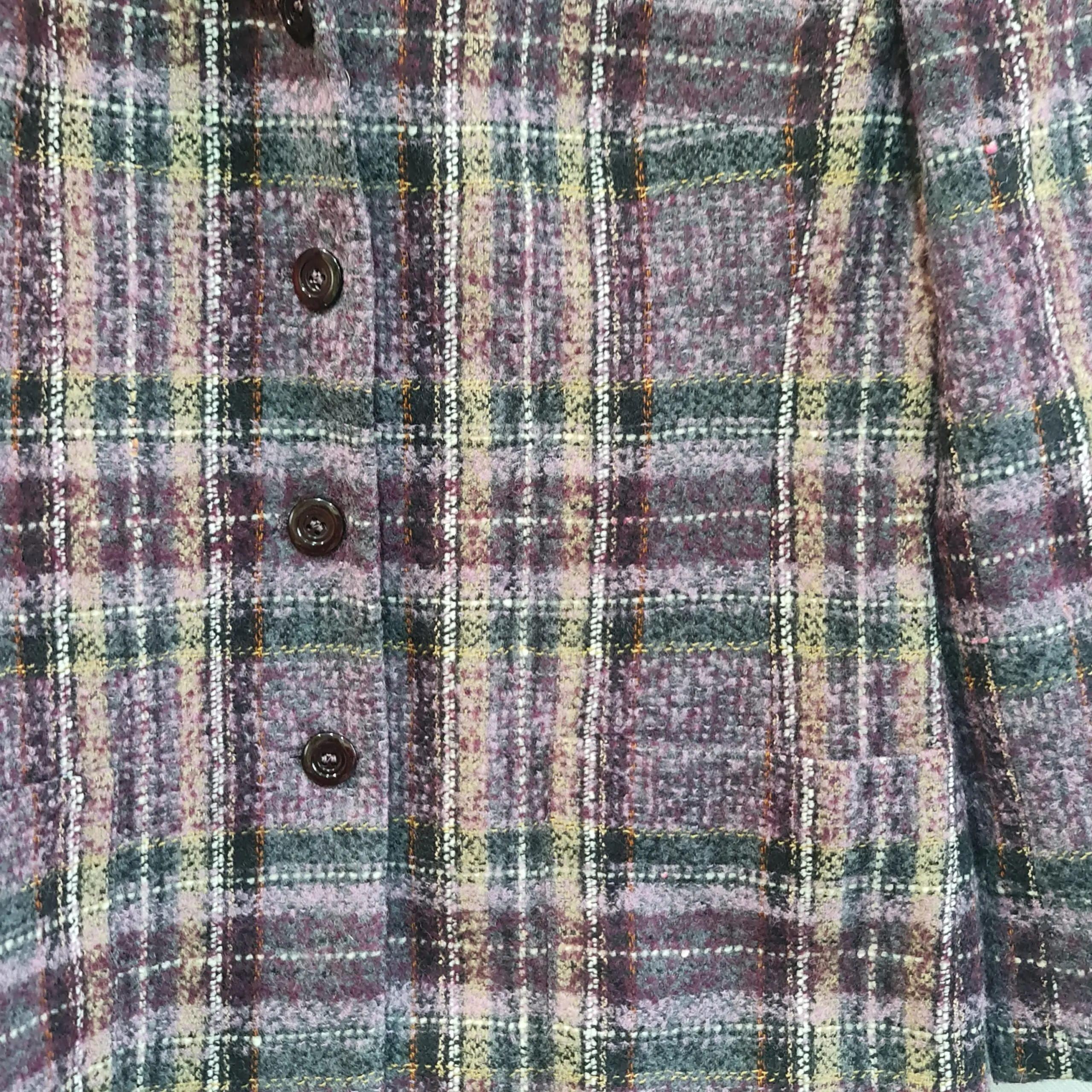Basler Womens Purple Wool Blend Check Blazer UK 12 - Image 3