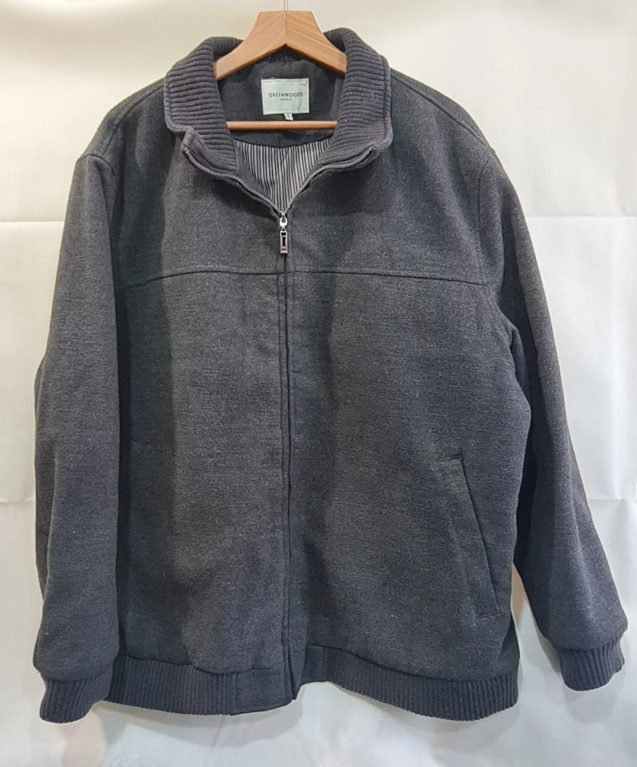 Greenwoods Mens Grey Harrington Jacket XL Full Zip