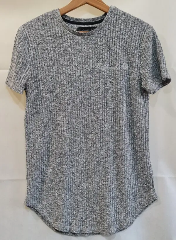 Condemned Nation Mens Grey Textured Rib T Shirt M