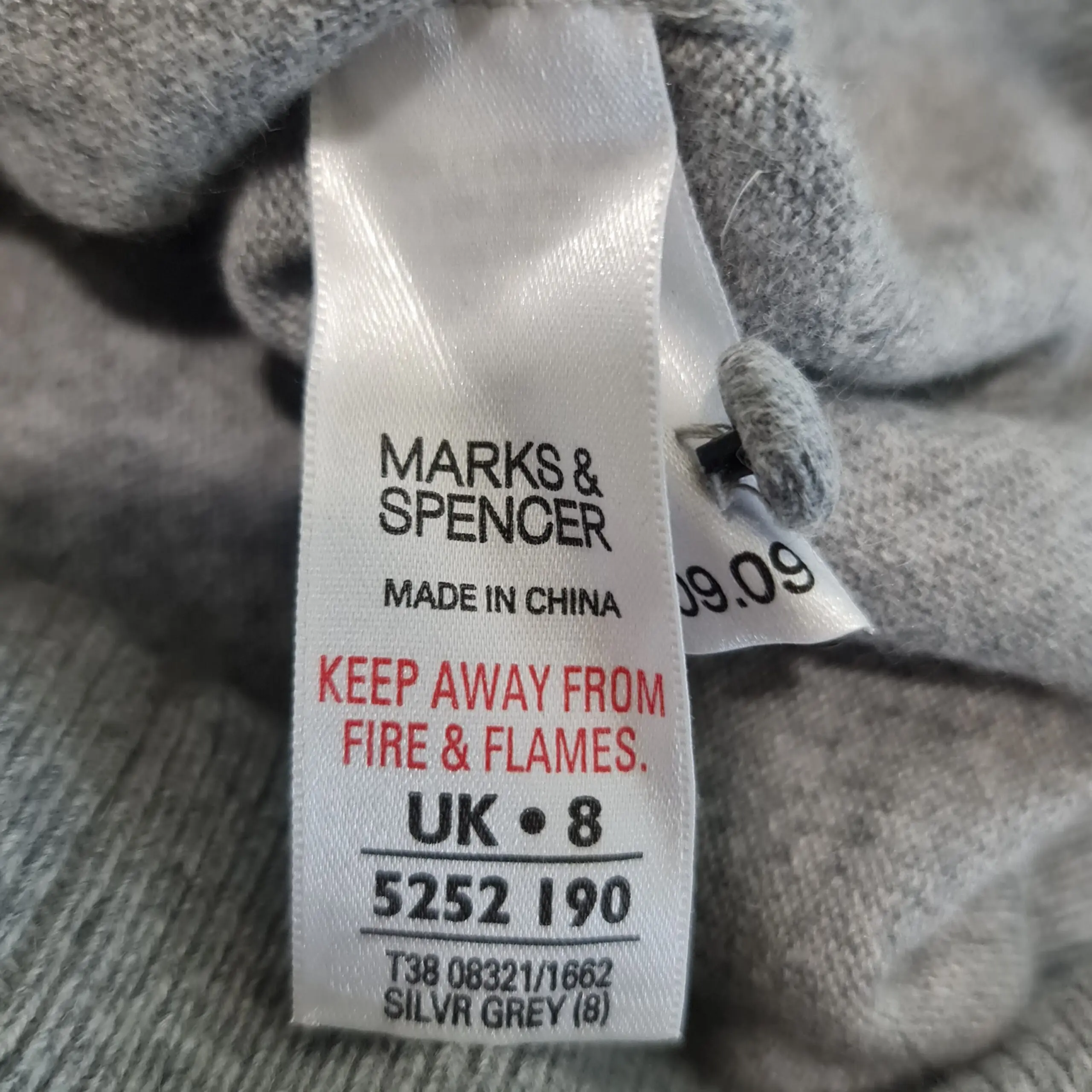 Marks & Spencer Womens Grey Cardigan With Cashmere UK 8 - Image 4