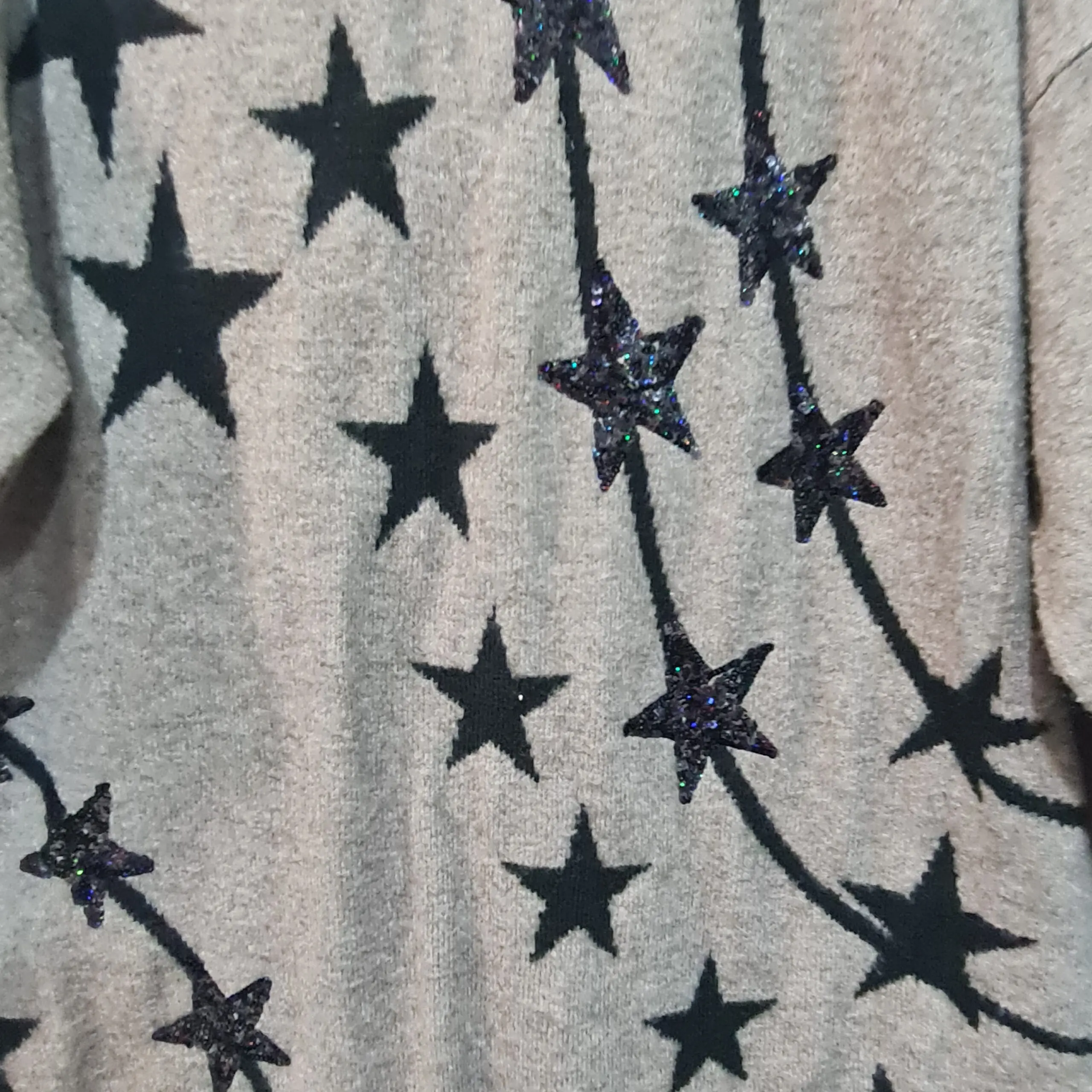 Next Womens Grey Black Star Knit Jumper Dress XL UK 20-22 - Image 2