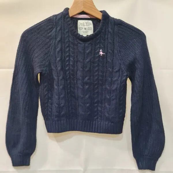 Jack Wills Boys Navy Cable Knit Jumper 8-9 Years 128cm