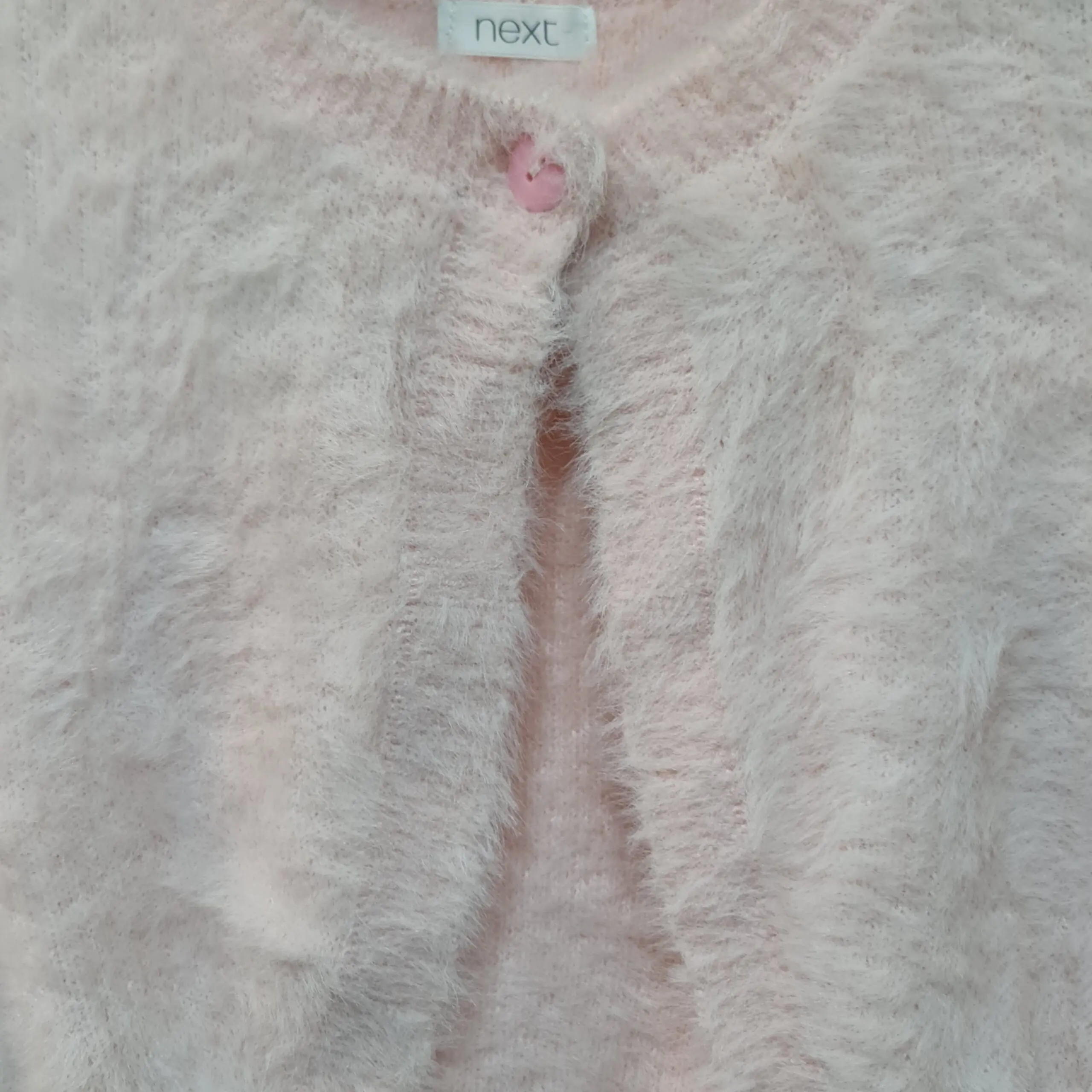 Next Girls Pink Fluffy Bolero Cardigan 7–8 years / 128 cm - Image 2
