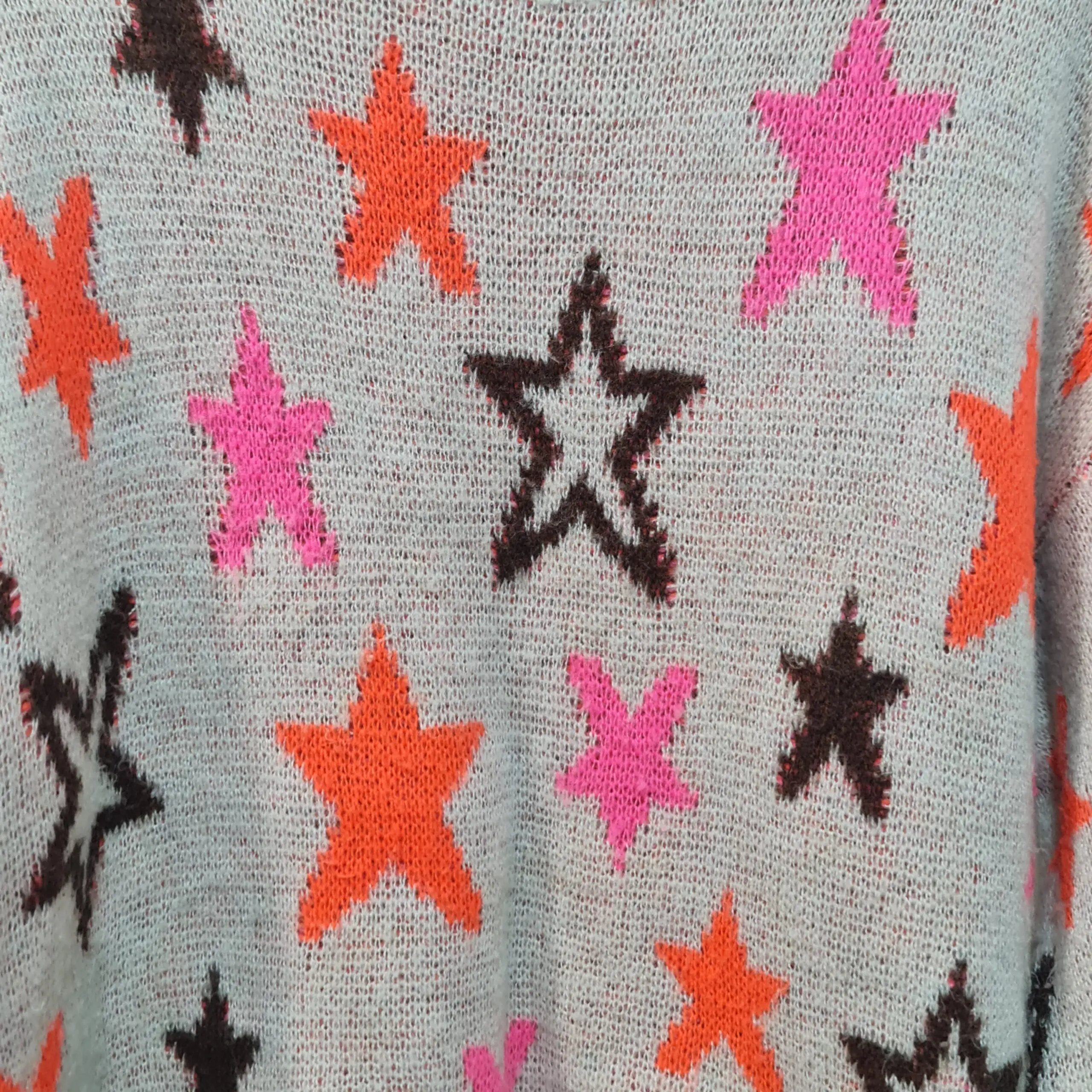 Peony Womens Grey Star Wool Alpaca Blend Jumper M UK 12-14 - Image 2