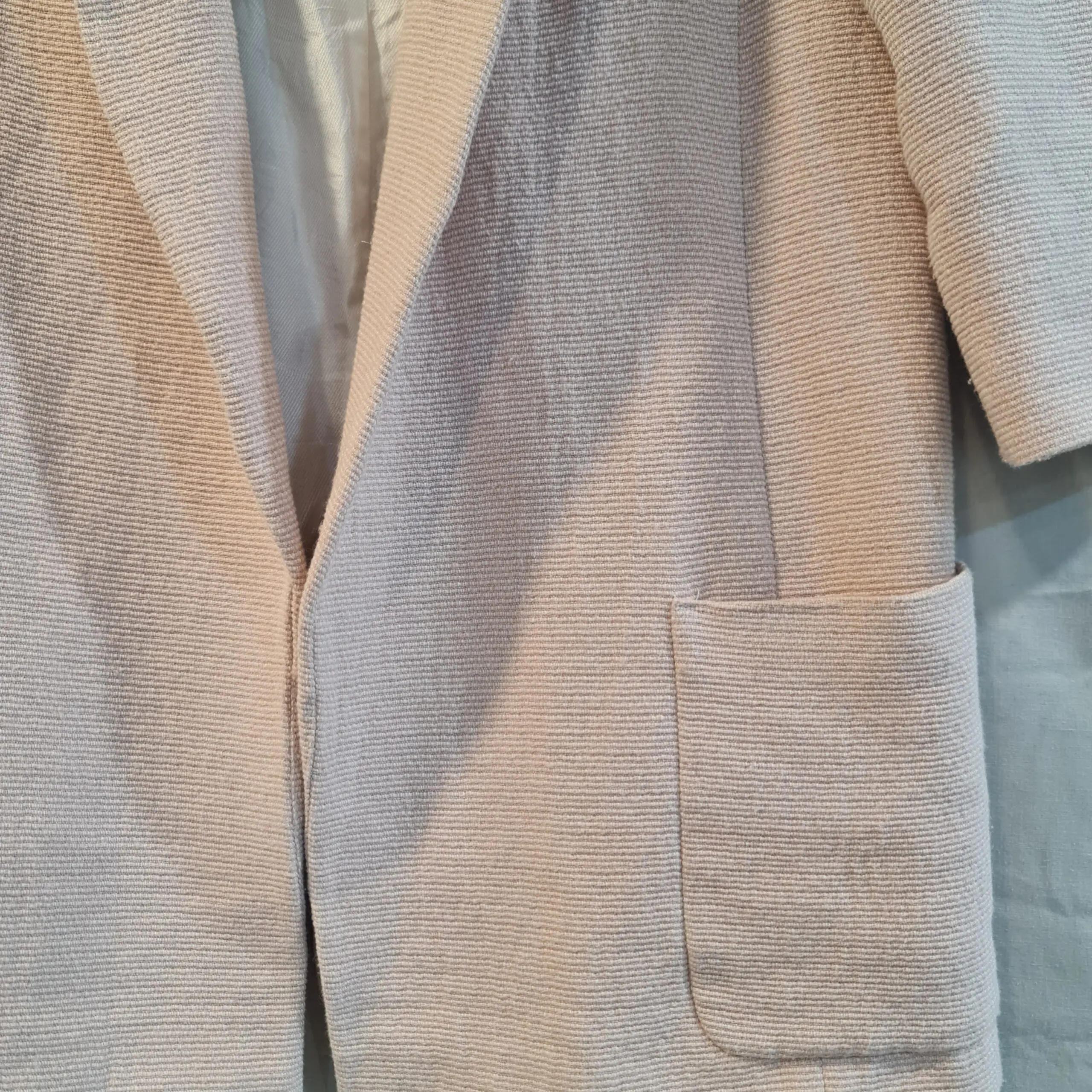 Zara Basic Womens Pink Wool Blend Long Blazer XS UK 4-6 - Image 2
