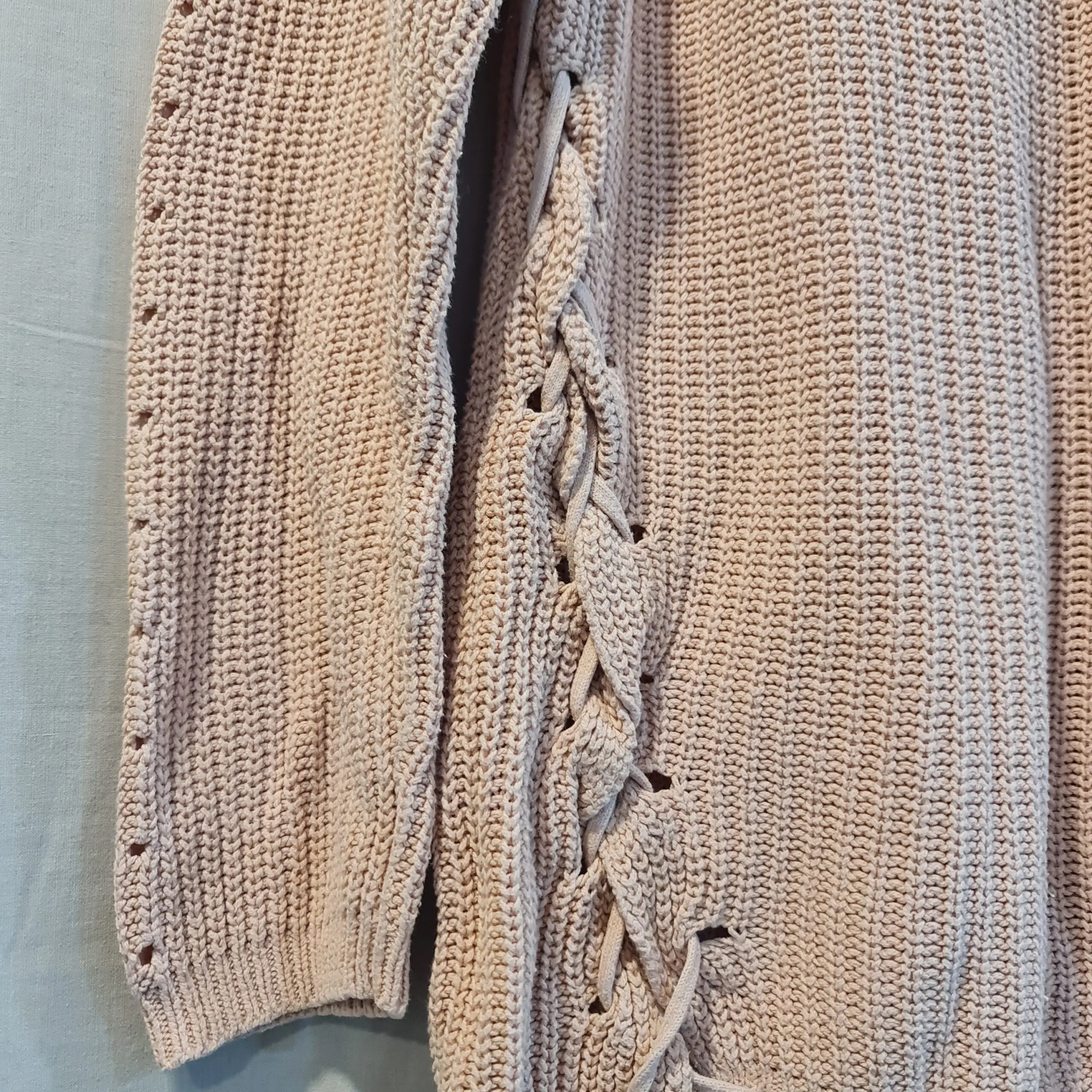 Select Womens Pink Lace Up Side Knit Jumper UK 12 - Image 2