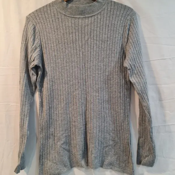 Primark Womens Grey Ribbed Roll Neck Jumper XL UK 18-20