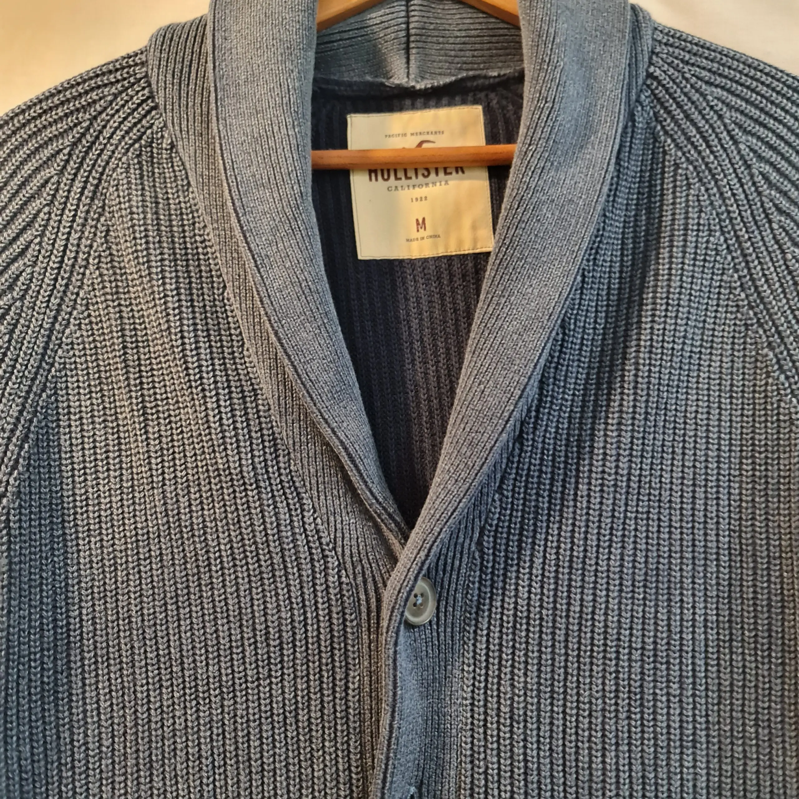 Hollister Mens Navy Shawl Collar Cardigan M - Image 3