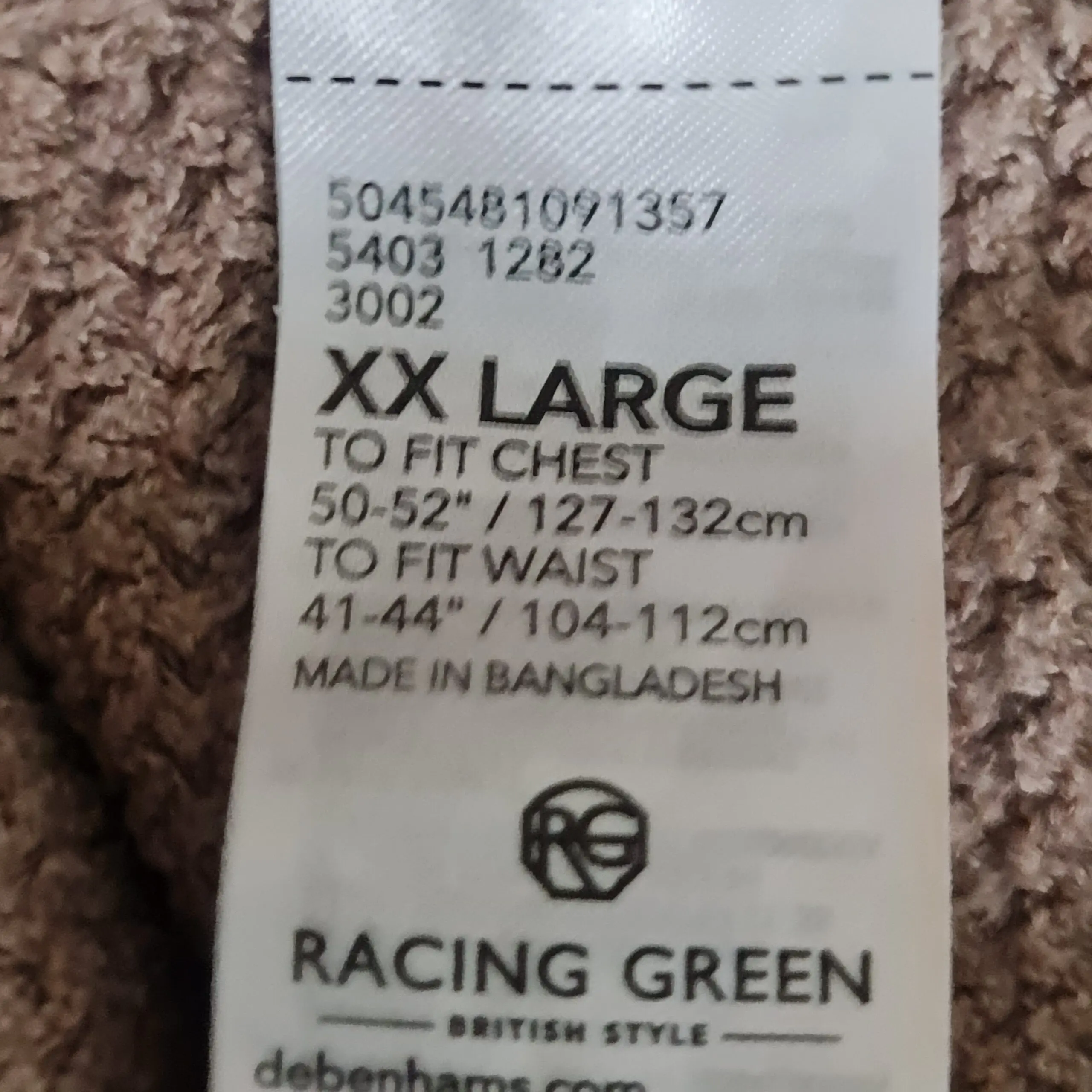 Racing Green Mens Beige Textured Cotton Jumper XXL - Image 2