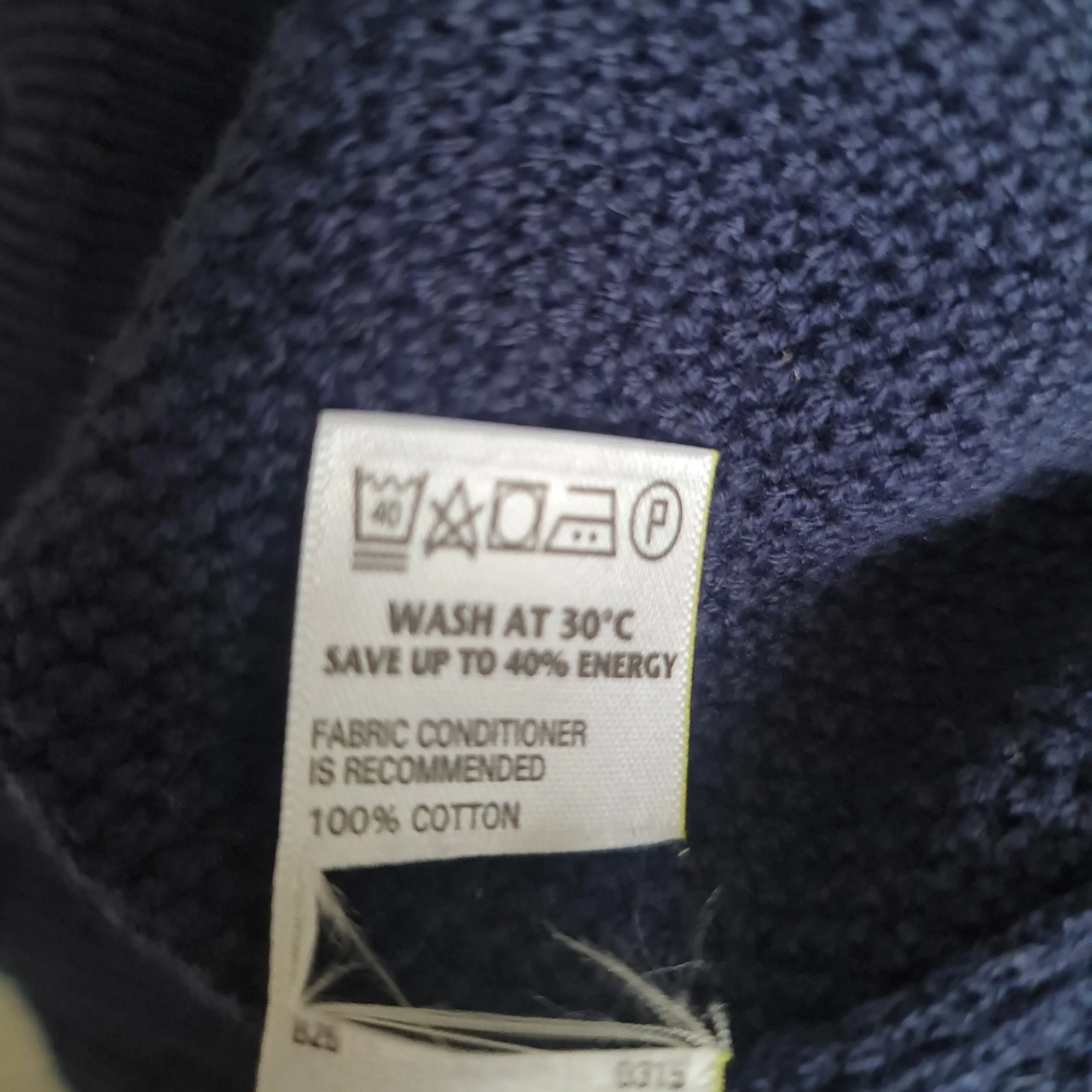 Marks & Spencer Mens Navy Cotton V Neck Cardigan L - Image 2