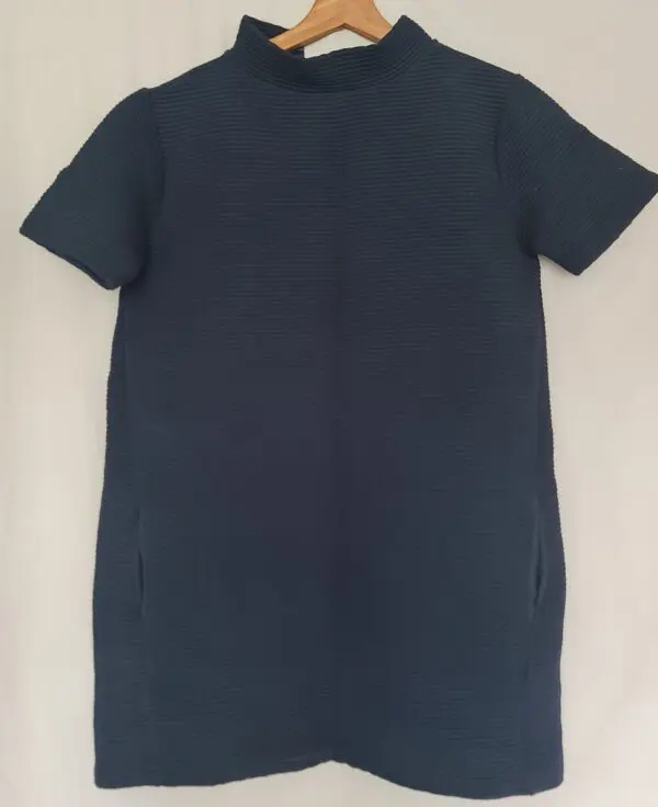 French Connection Womens Navy Ribbed Shift Dress UK 10
