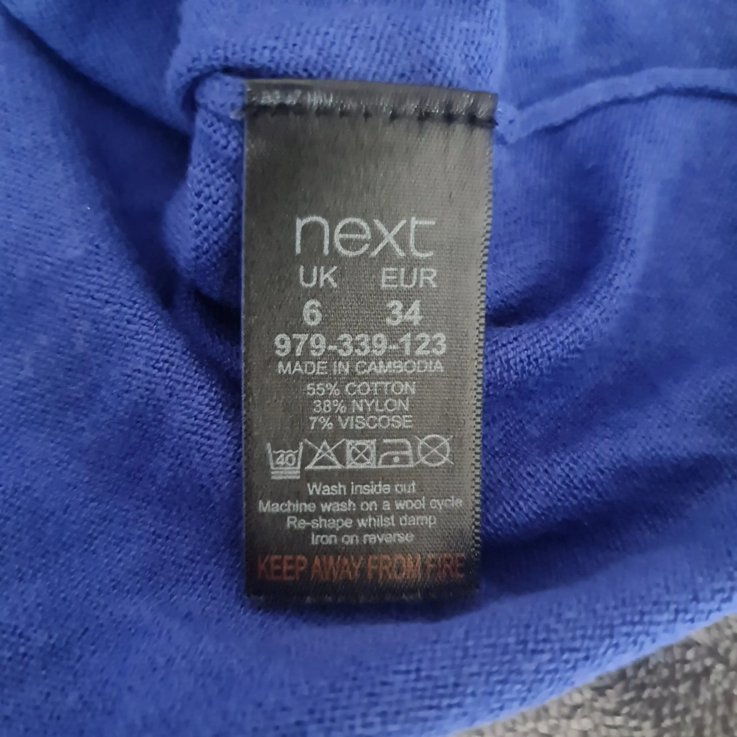 Next Womens Blue Boat Neck Jumper UK 6 - Image 2