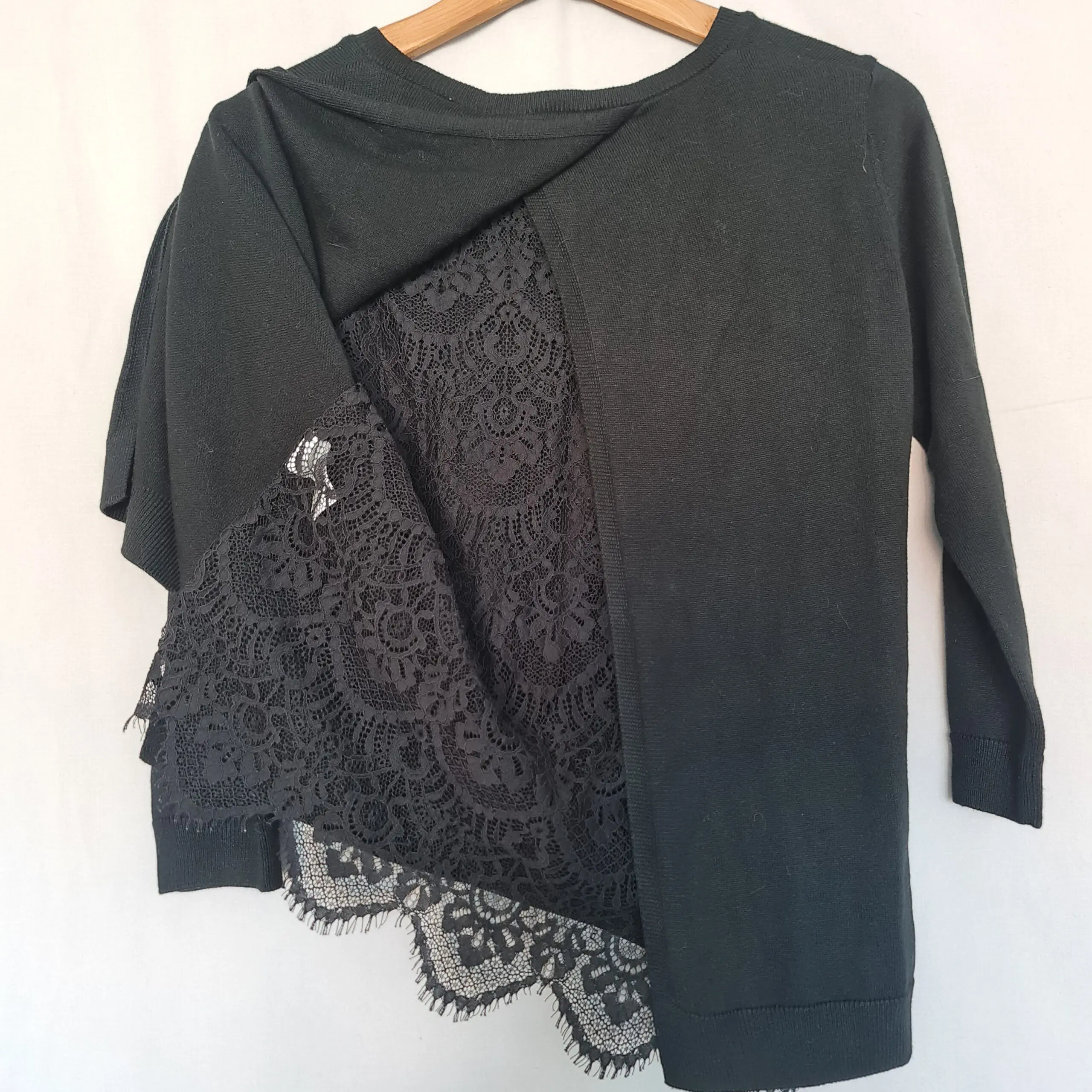 River Island Womens Black Lace Trim Jumper UK 8 - Image 3