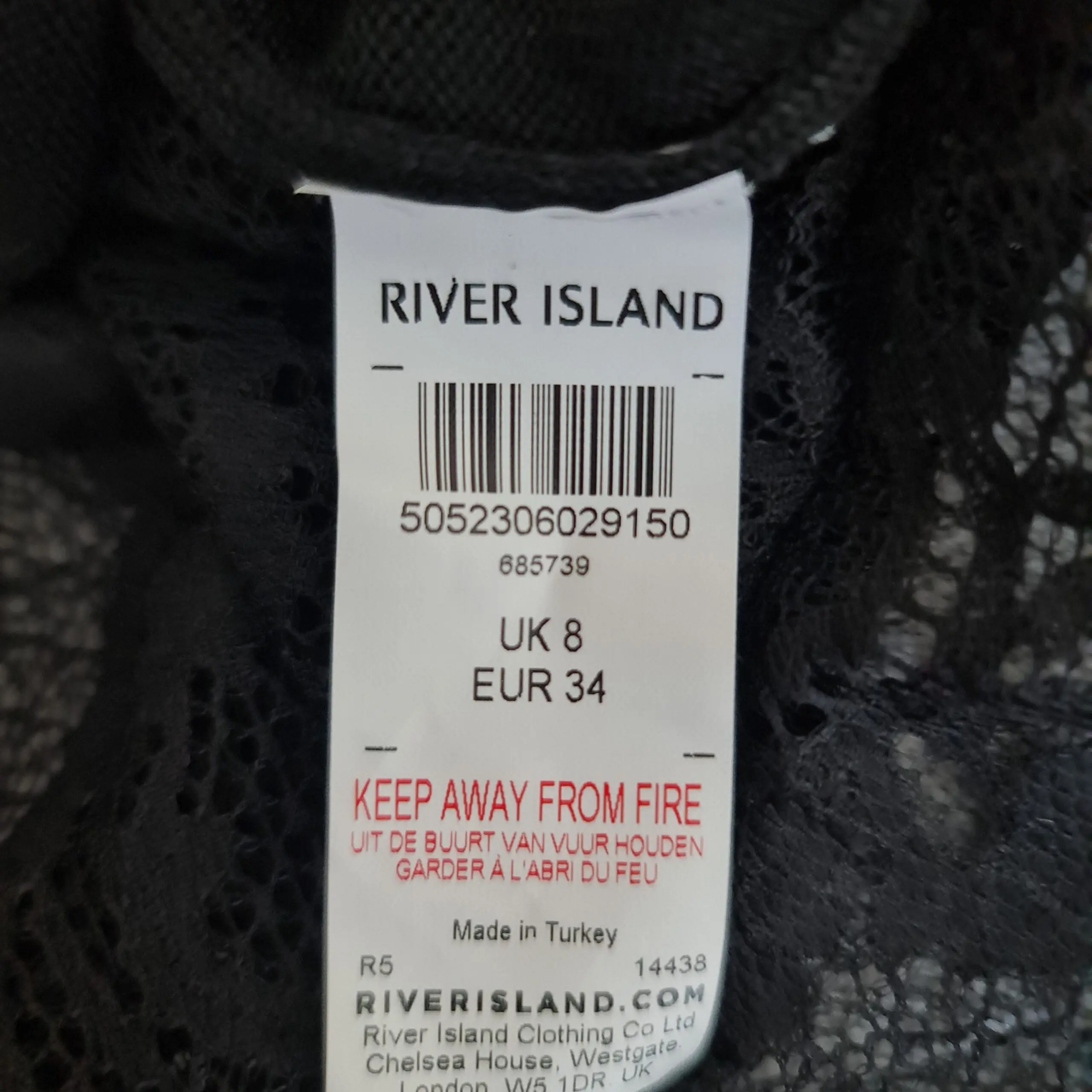 River Island Womens Black Lace Trim Jumper UK 8 - Image 4