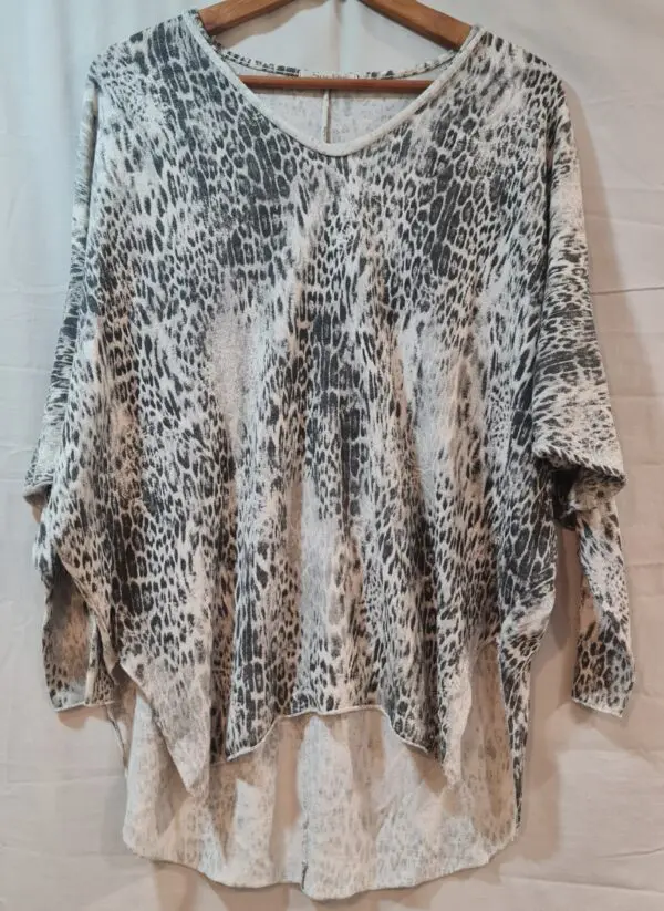 Sundar Womens Grey Black Animal Print Tunic XL UK 20-22