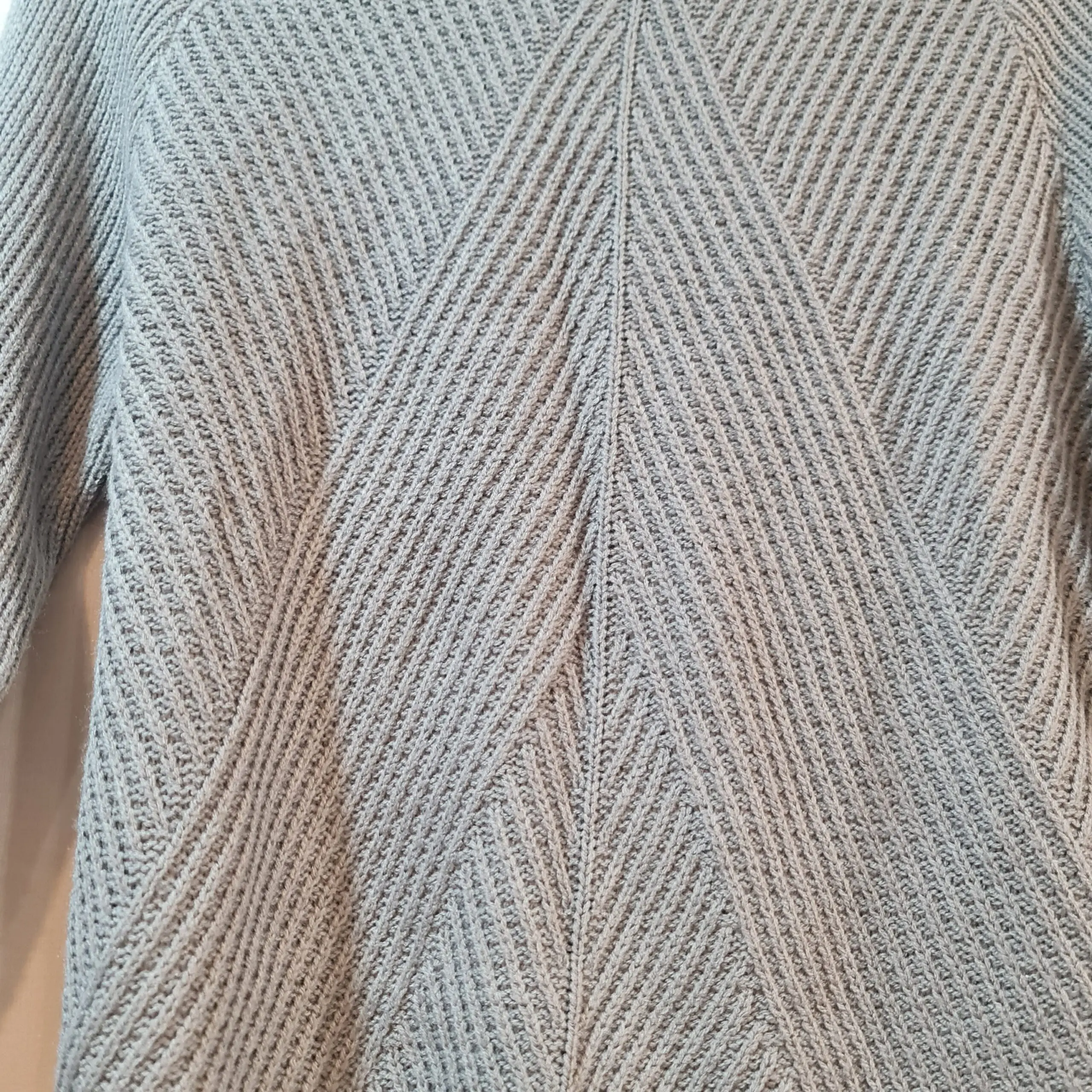 Womens Grey Textured Roll Neck Jumper S UK 8-10 - Image 2