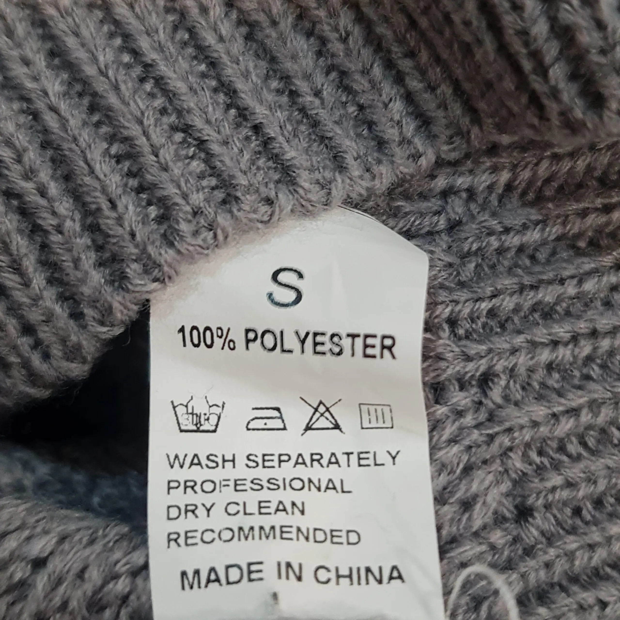 Womens Grey Textured Roll Neck Jumper S UK 8-10 - Image 3