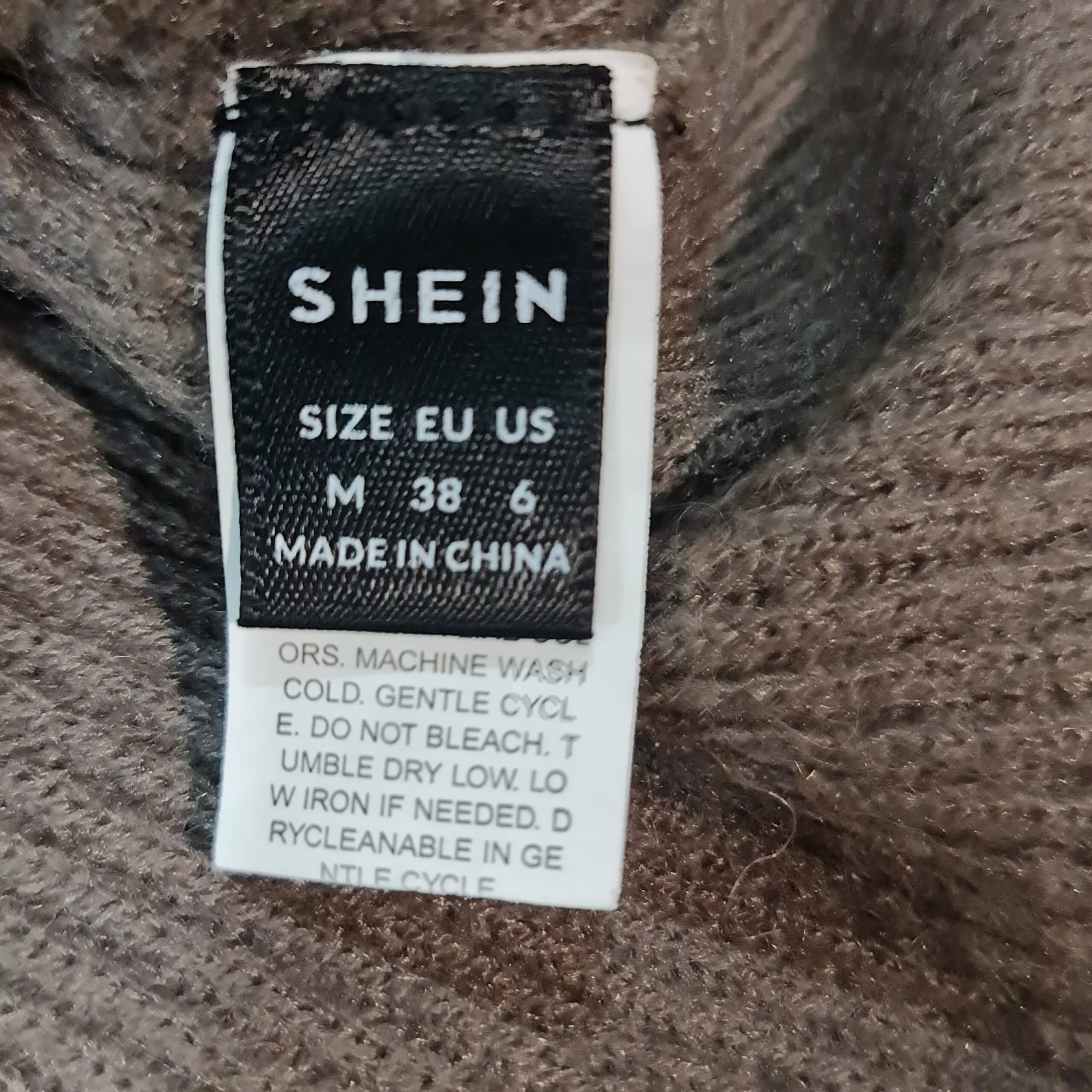 Shein Womens Brown Ribbed V Neck Jumper M UK 12-14 - Image 2