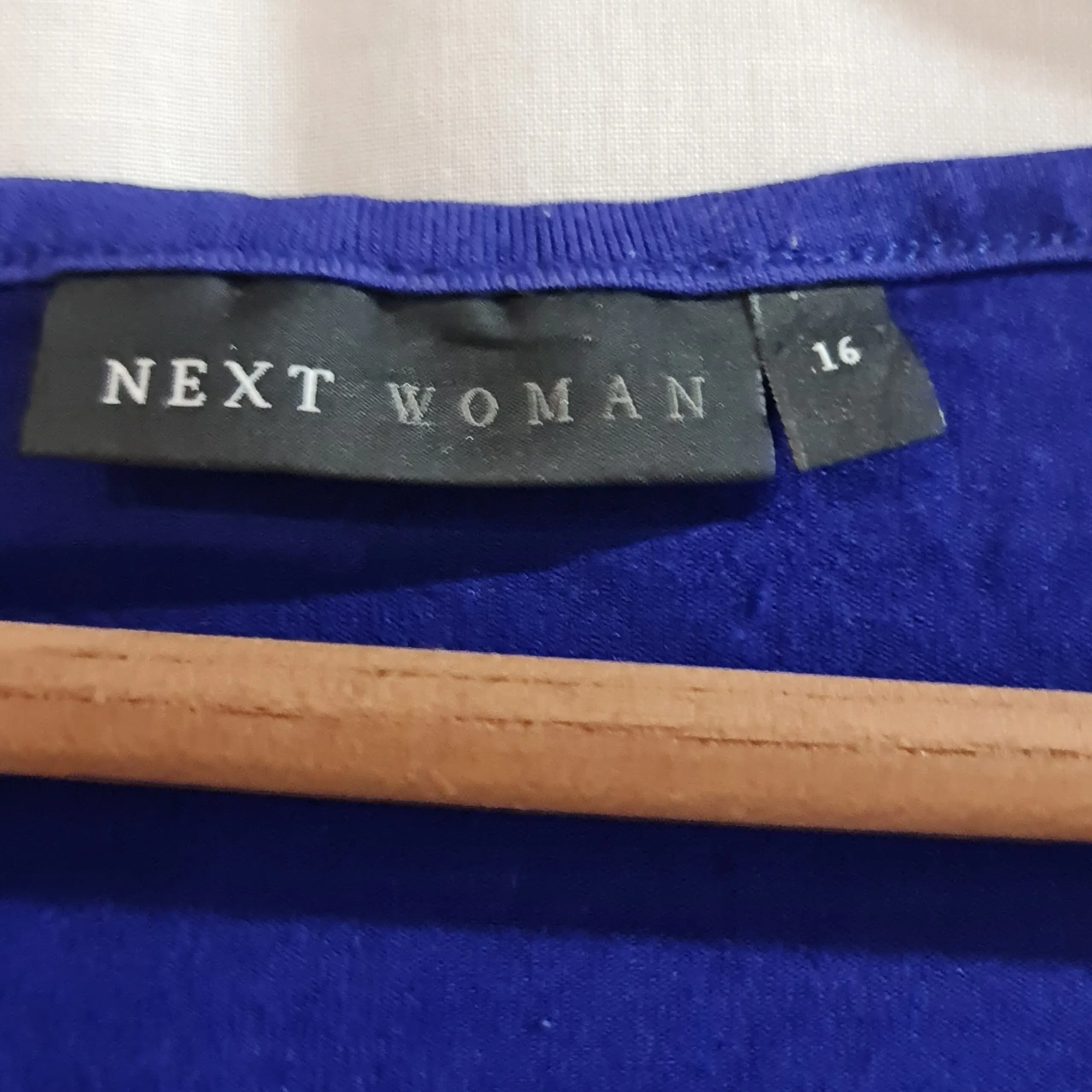 Next Womens Blue Ruched Sleeve Top UK 16 - Image 3
