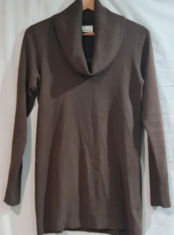 Next Womens Brown Cowl Neck Longline Jumper UK 14