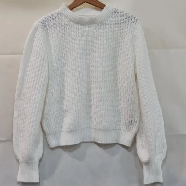 Shein Womens White Chunky Knit Jumper L UK 16-18