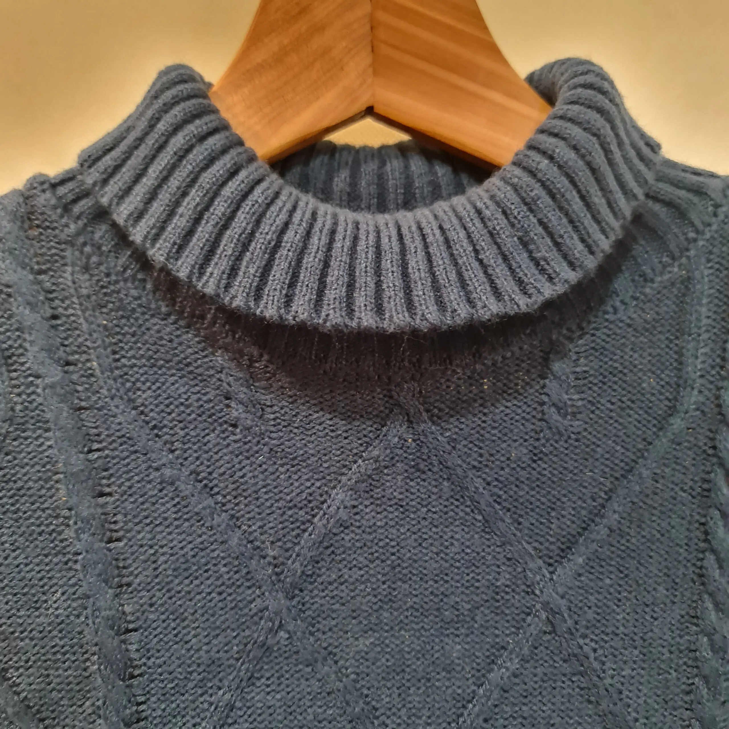Shein Girls Navy Cable Knit Jumper Age 10 Years 140 cm - Image 3