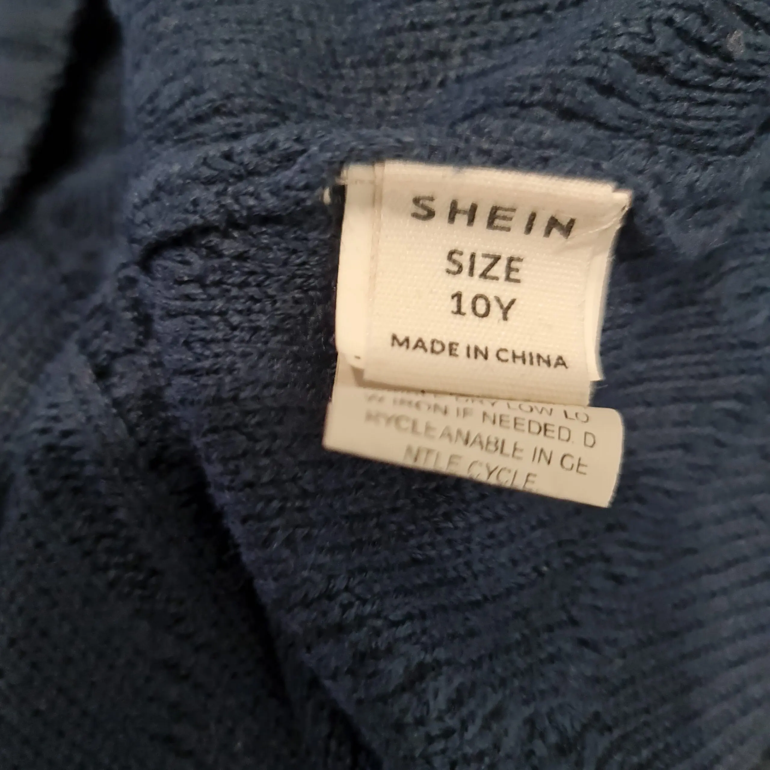Shein Girls Navy Cable Knit Jumper Age 10 Years 140 cm - Image 4