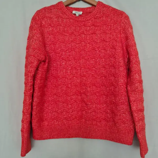 Albaray Womens Coral Red Textured Cable Knit Jumper UK 14
