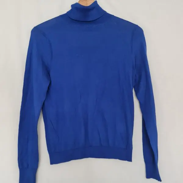 Hobbs London Womens Royal Blue Cotton Roll Neck Jumper UK 10