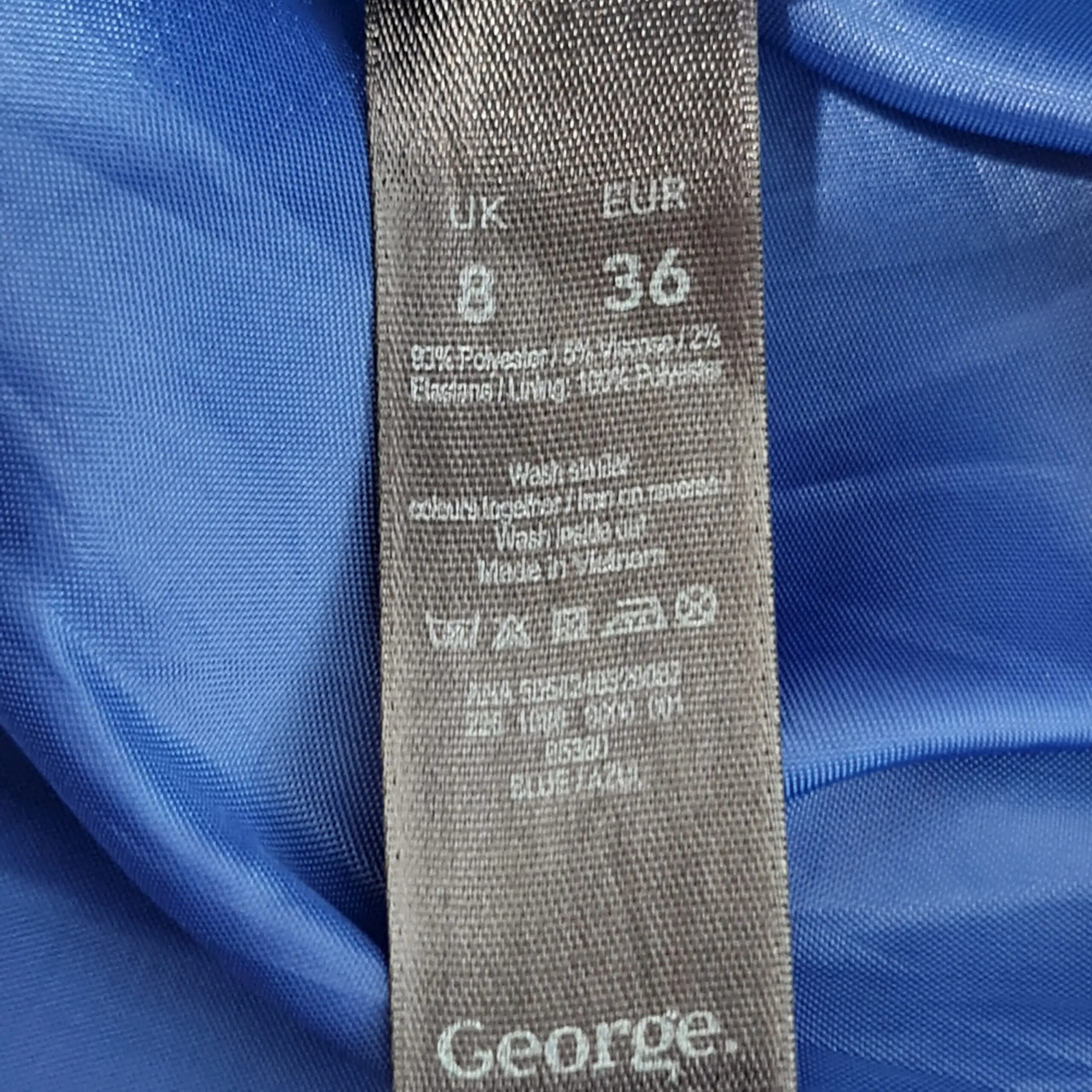 George Womens Cobalt Blue Asymmetric Zip Coat UK 8 - Image 5