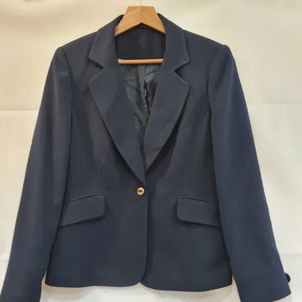 Womens Navy Tailored Blazer Jacket Gold Button S UK 8-10