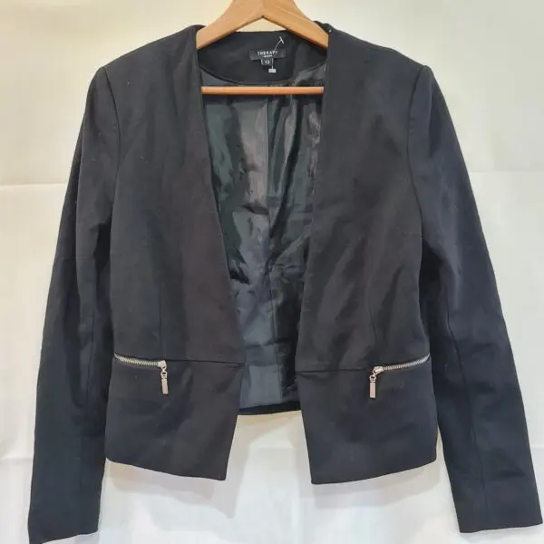 Therapy Women's Black Open Front Blazer M / UK 12-14