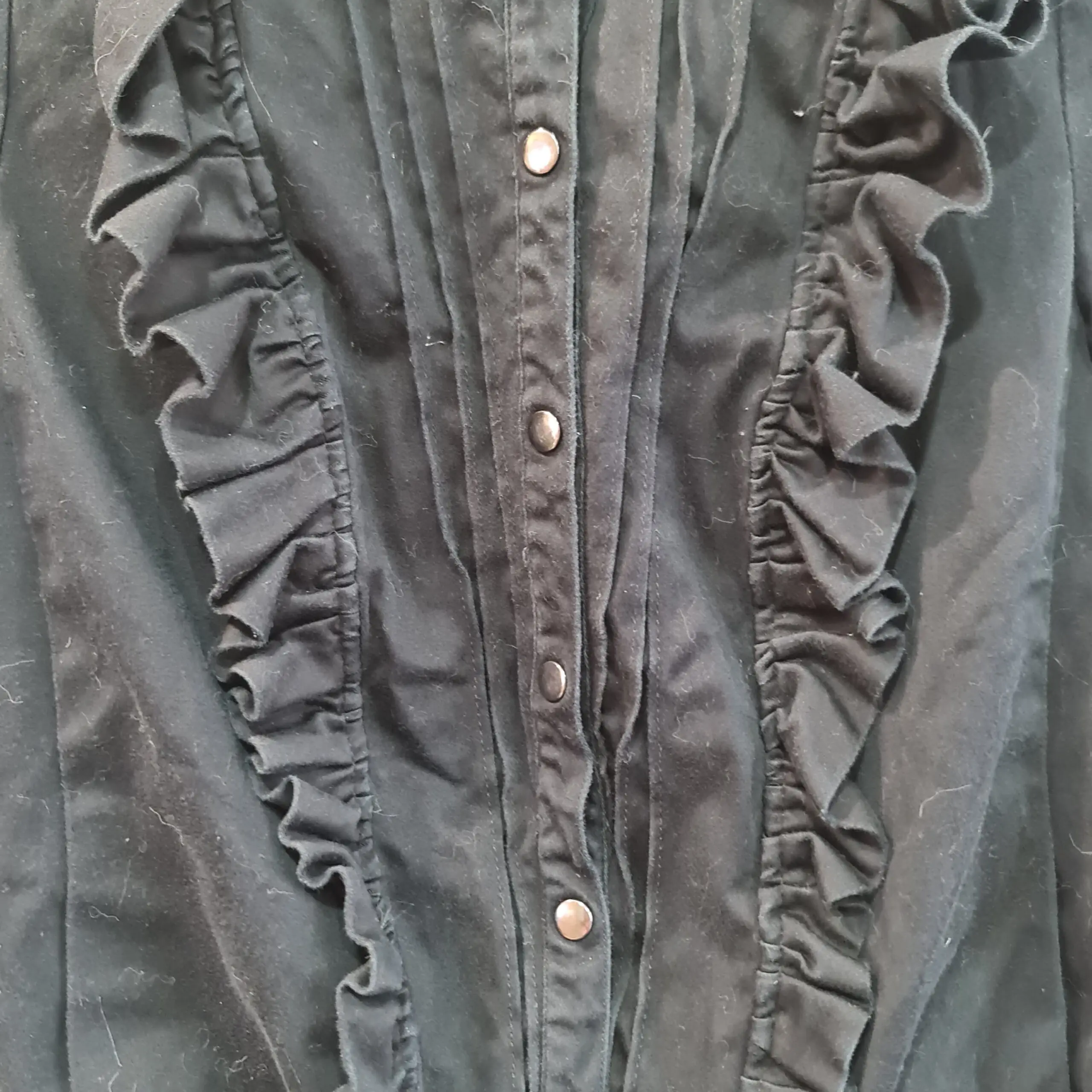 Love Label Womens Black Ruffle Denim Style Jacket S UK 8-10 - Image 2