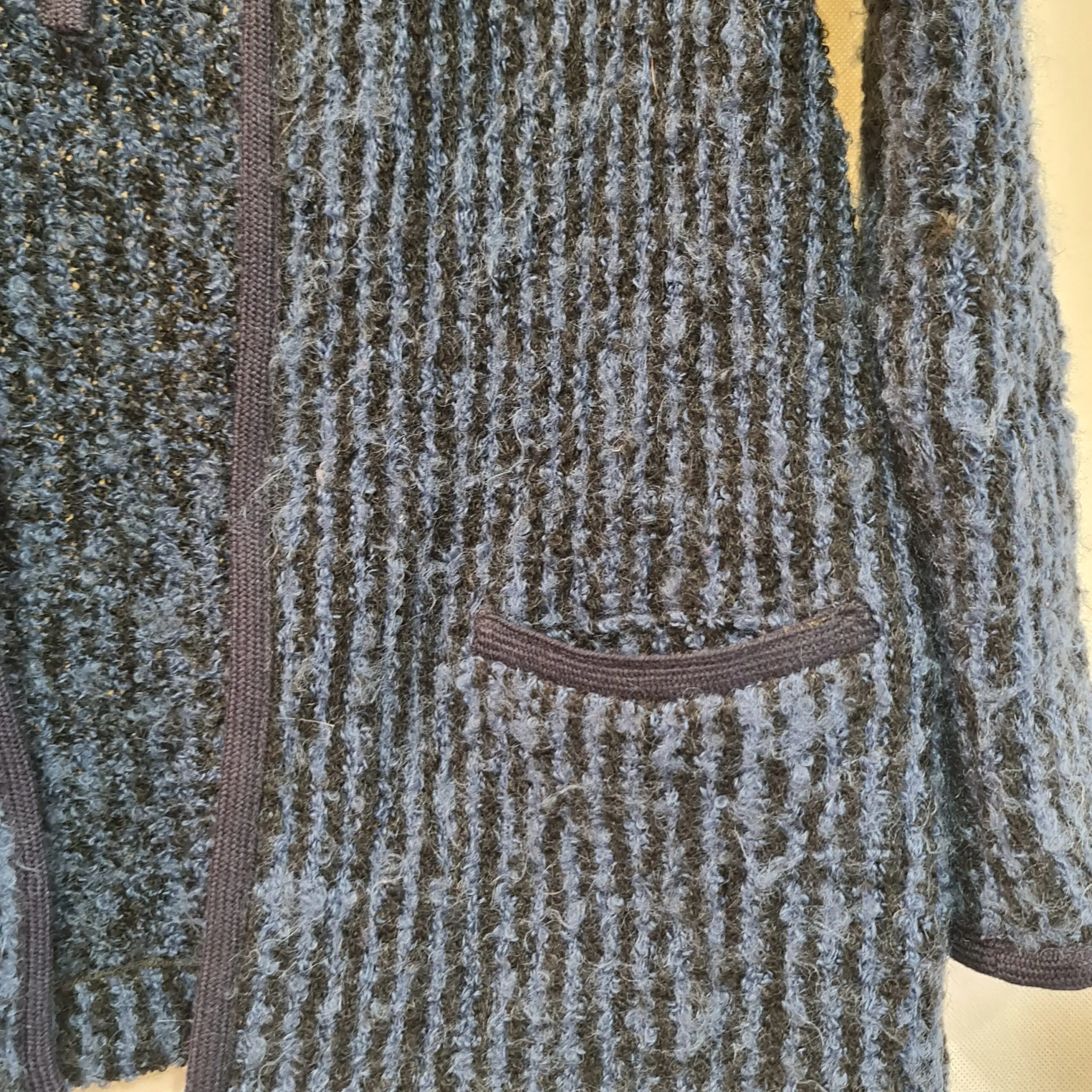 Feminella Womens Navy Blue Textured Tie Front Cardigan M UK 12-14 - Image 2