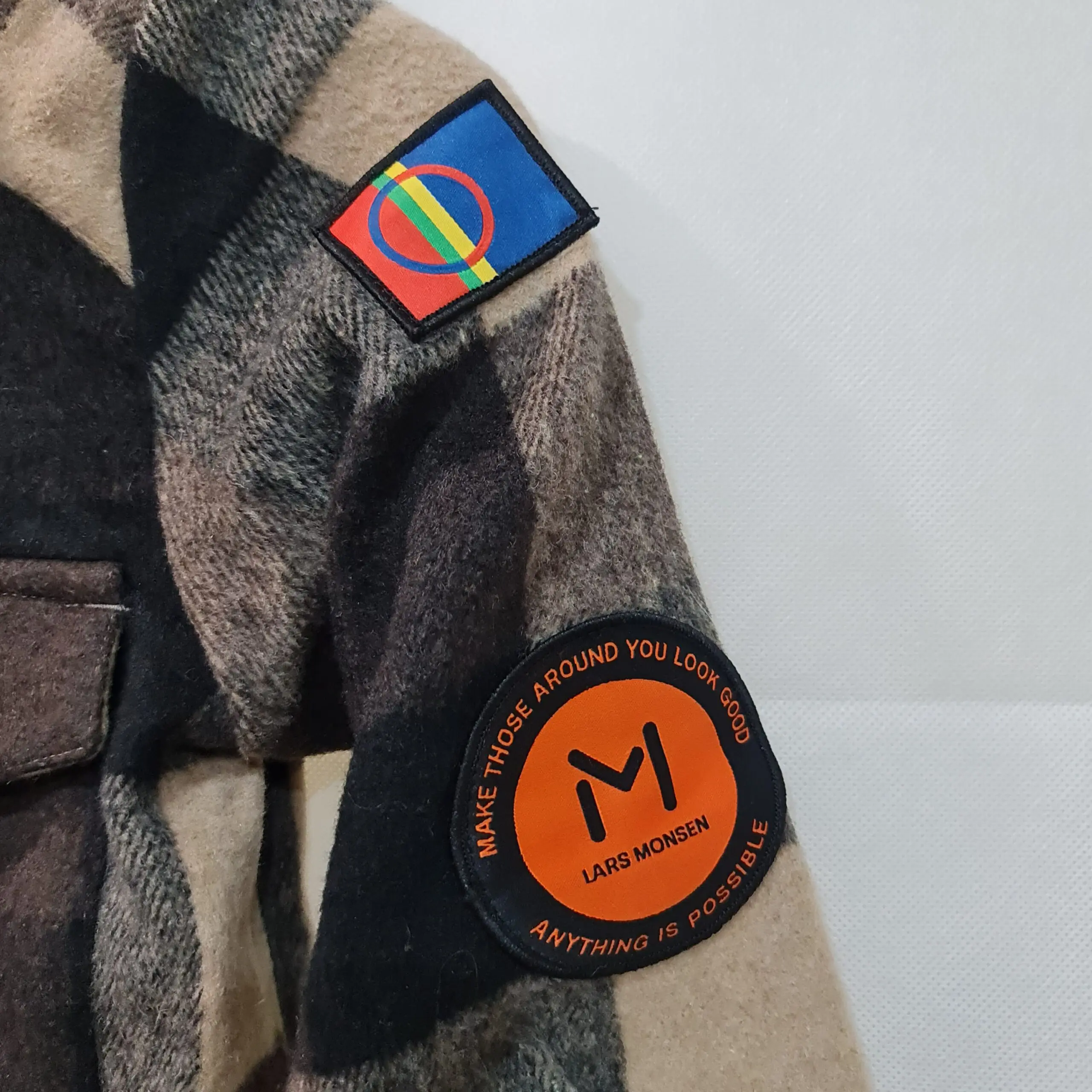 Lars Monsen Kids Brown Check Wool Blend Shirt Jacket Age 8 - Image 4