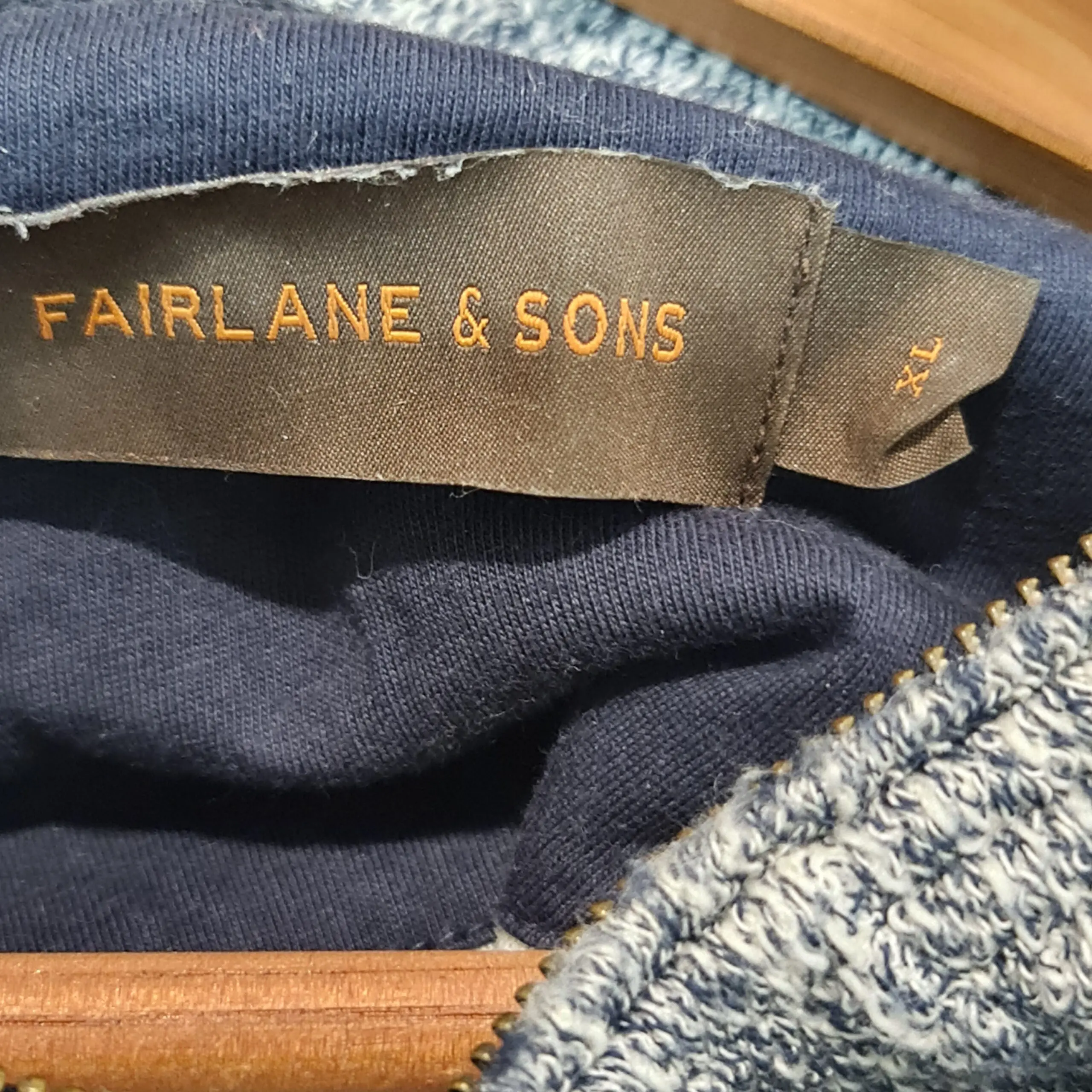 Fairlane & Sons Mens Grey Marl Quarter Zip Cotton Jumper XL - Image 3