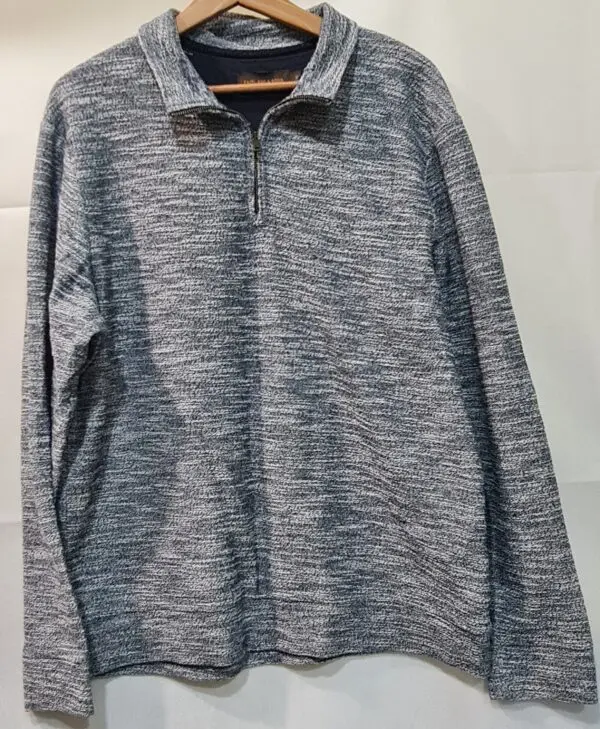 Fairlane & Sons Mens Grey Marl Quarter Zip Cotton Jumper XL