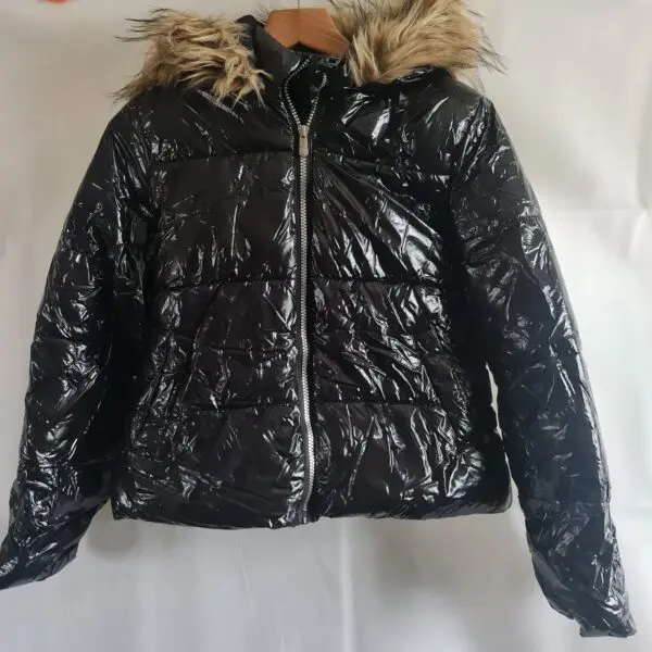 Studio Girls` Black Full Zip Puffer Jacket 12-13 years