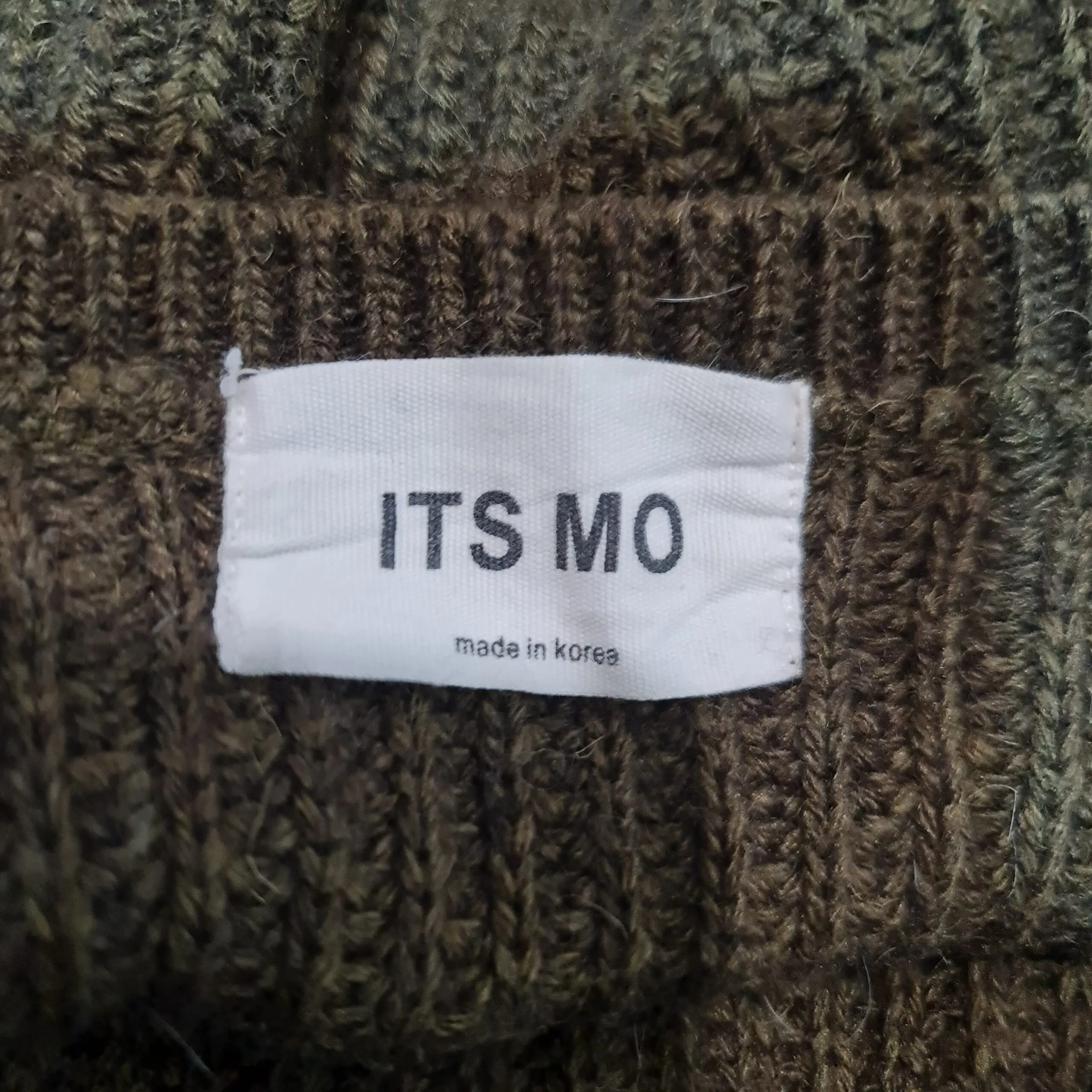 ITS MO Womens Khaki Brown Chunky Knit Sleeveless Jumper Vest M - Image 3
