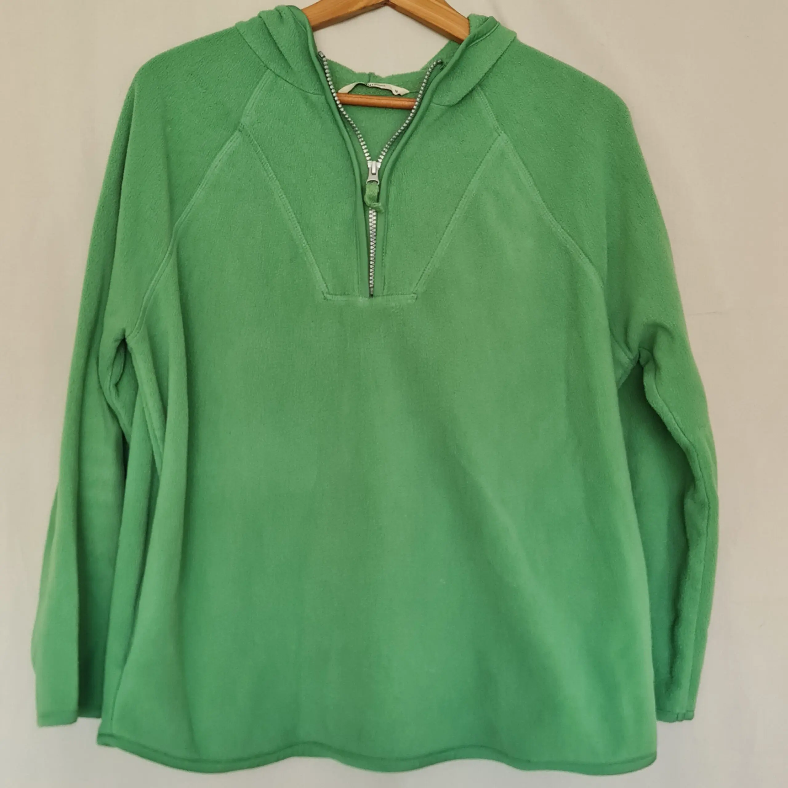 TU Womens Green Hooded Half Zip Fleece Pullover UK 18