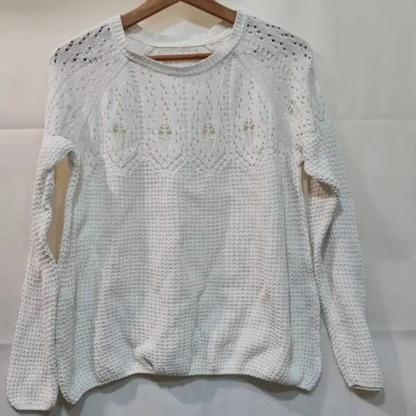 Women's White Pullover Jumper M / UK 12-14