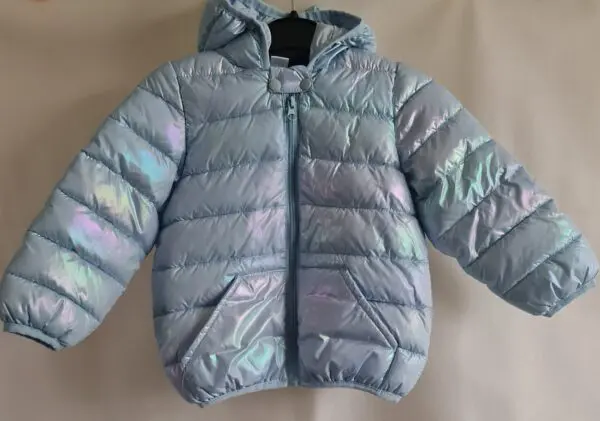 Light Blue Full Zip Puffer Jacket 3 years