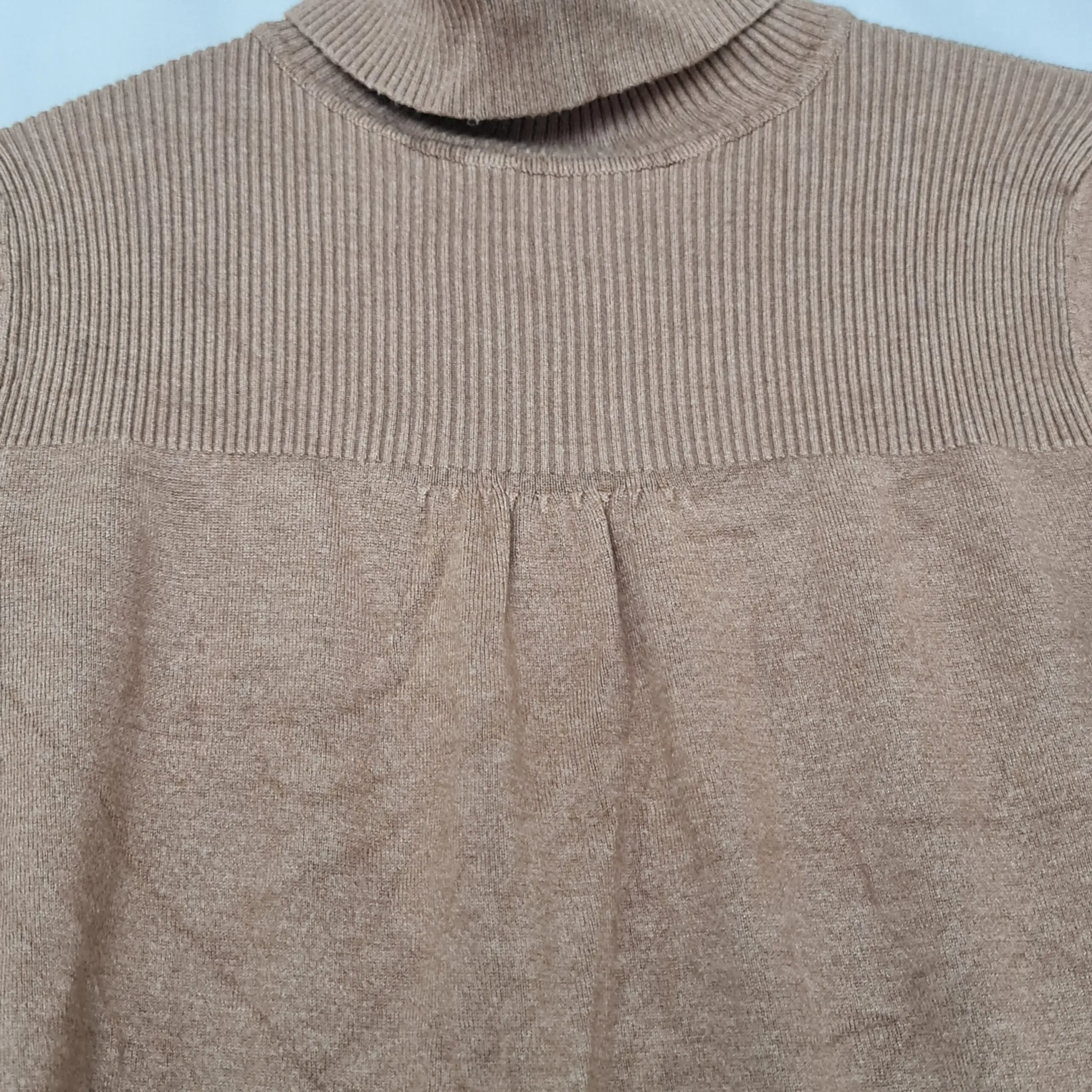 New Look Womens Camel Brown Roll Neck Puff Sleeve Jumper UK 10 - Image 2