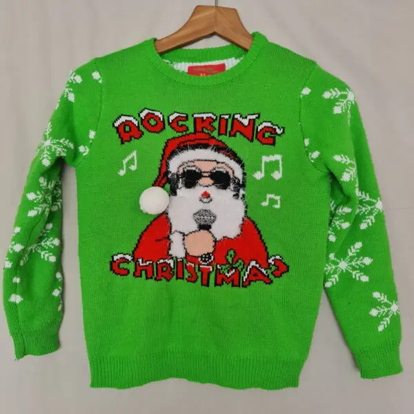 Noroze Green Christmas Santa And Merry Text Jumper 9 years