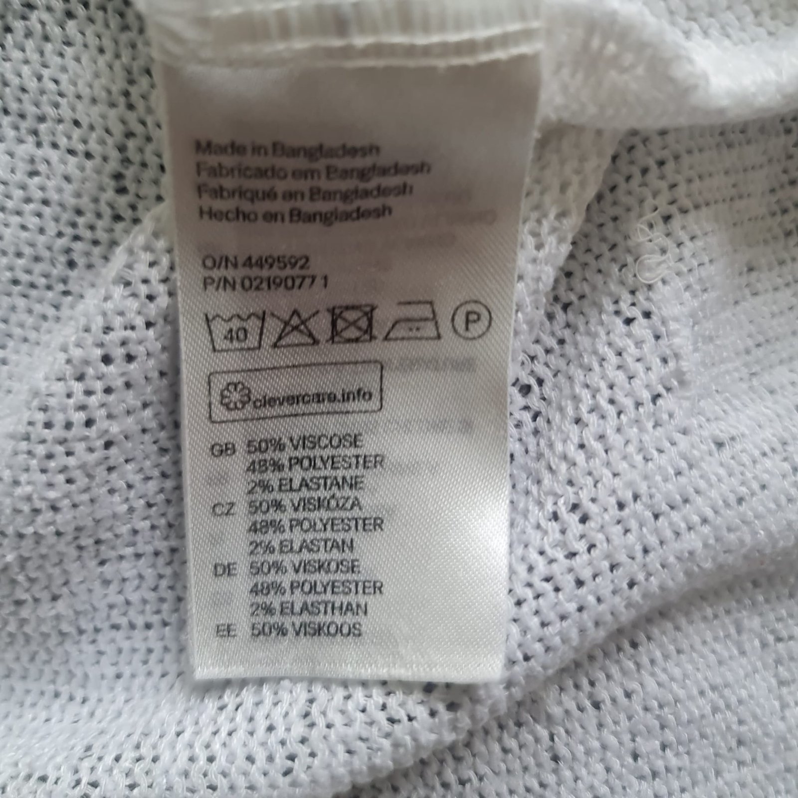 H&M Womens White Longline Open Front Cardigan M UK 12-14 - Image 2