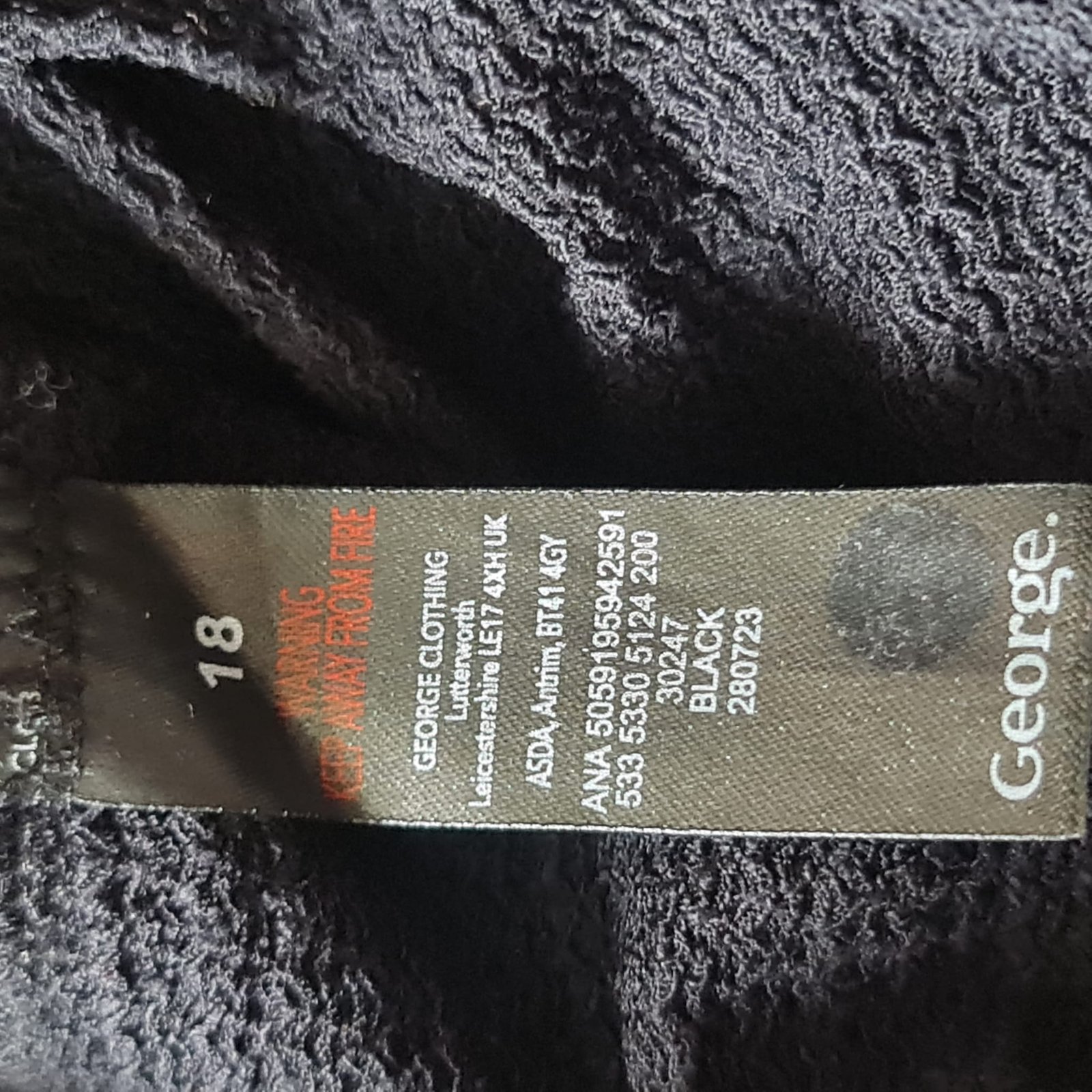 George Womens Black Tie Front V Neck Dress UK 18 - Image 2